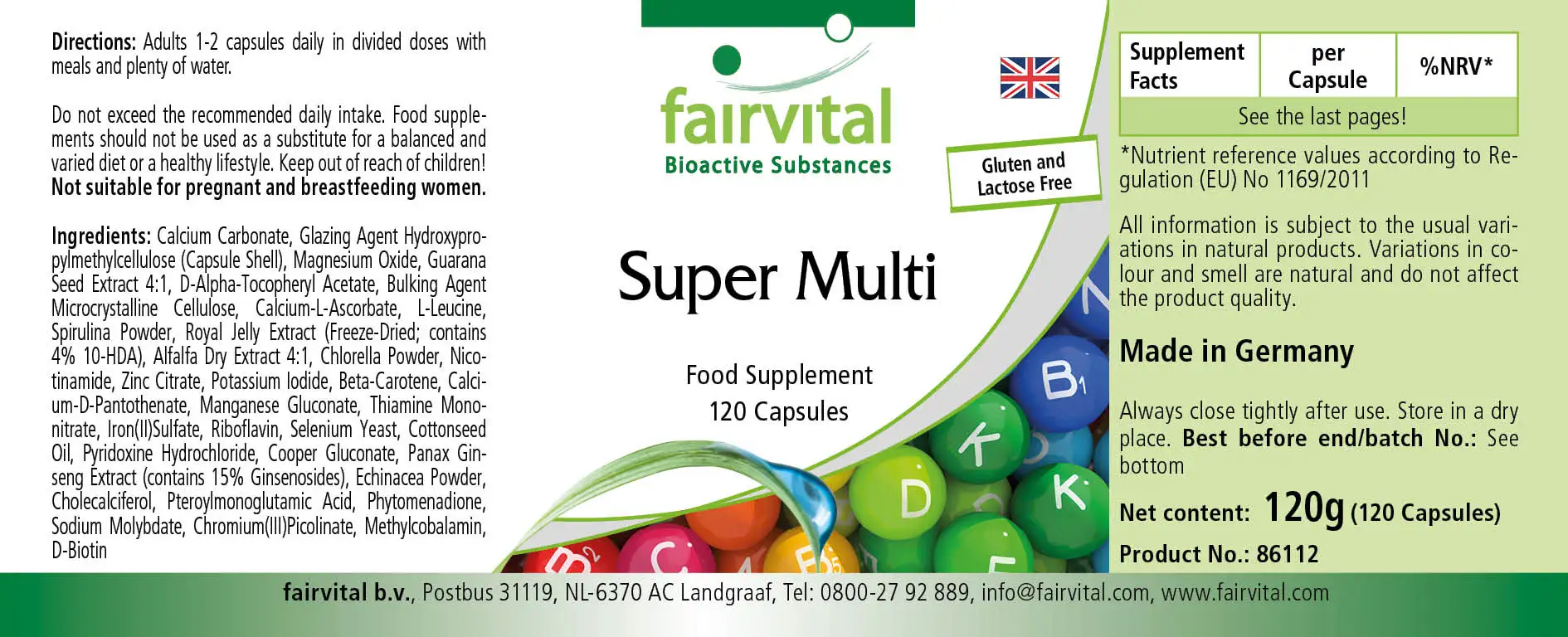 Super Multi - 120 Kapseln - für Immunsystem, Nervensystem, Kollagenbildung uvm. | Fairvital