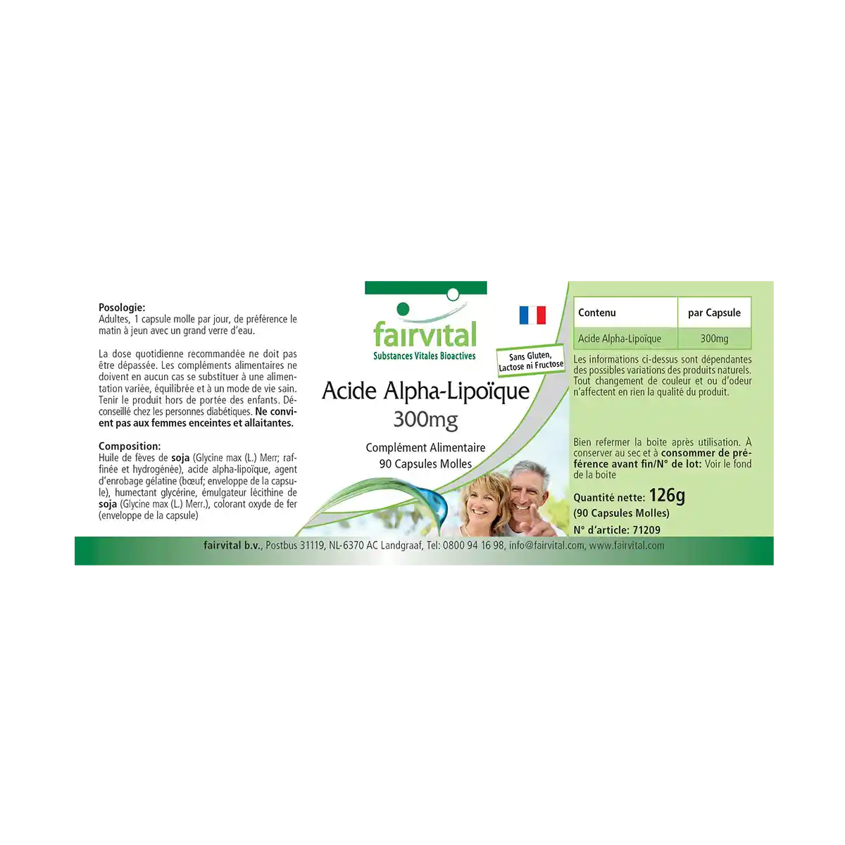 Alpha-Liponsäure 300mg - Alpha-lipoic acid (ALA) - 90 Softgels - Hochdosiert und Vegan | Fairvital