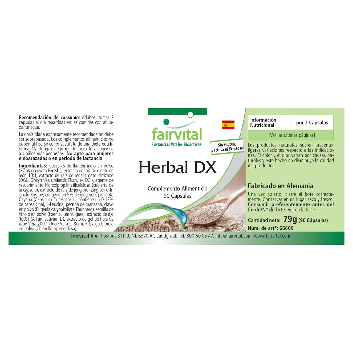 Herbal DX - 90 Kapseln - mit Flohsamenschalen, Löwenzahnwurzel-Extrakt,  Chlorella und mehr - Vegan | Fairvital Herbal DX - 90 Kapseln - mit Flohsamenschalen, Löwenzahnwurzel-Extrakt,  Chlorella und mehr - Vegan | Fairvital
