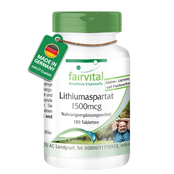 Lithiumaspartat 1500mcg - 180 Tabletten - Hochdosiert und Vegan | Fairvital