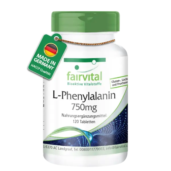 L-Phenylalanin 750mg - 120 Tabletten - Hochdosiert - Vegan - essentielle Aminosäure | Fairvital