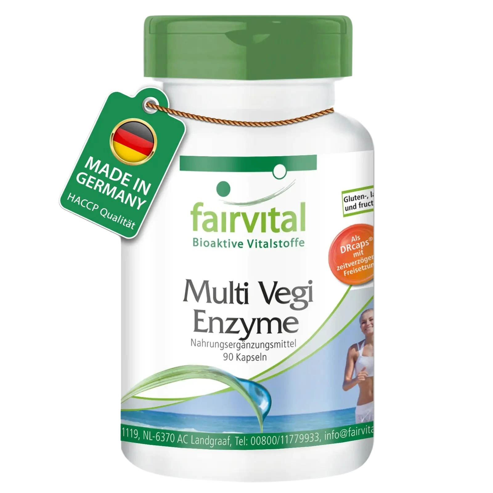 Multi Vegi Enzyme - 90 Kapseln - 100% pflanzlicher Enzymkomplex mit Bromelain, Papain, Lipase, Rutin - Vegan | Fairvital