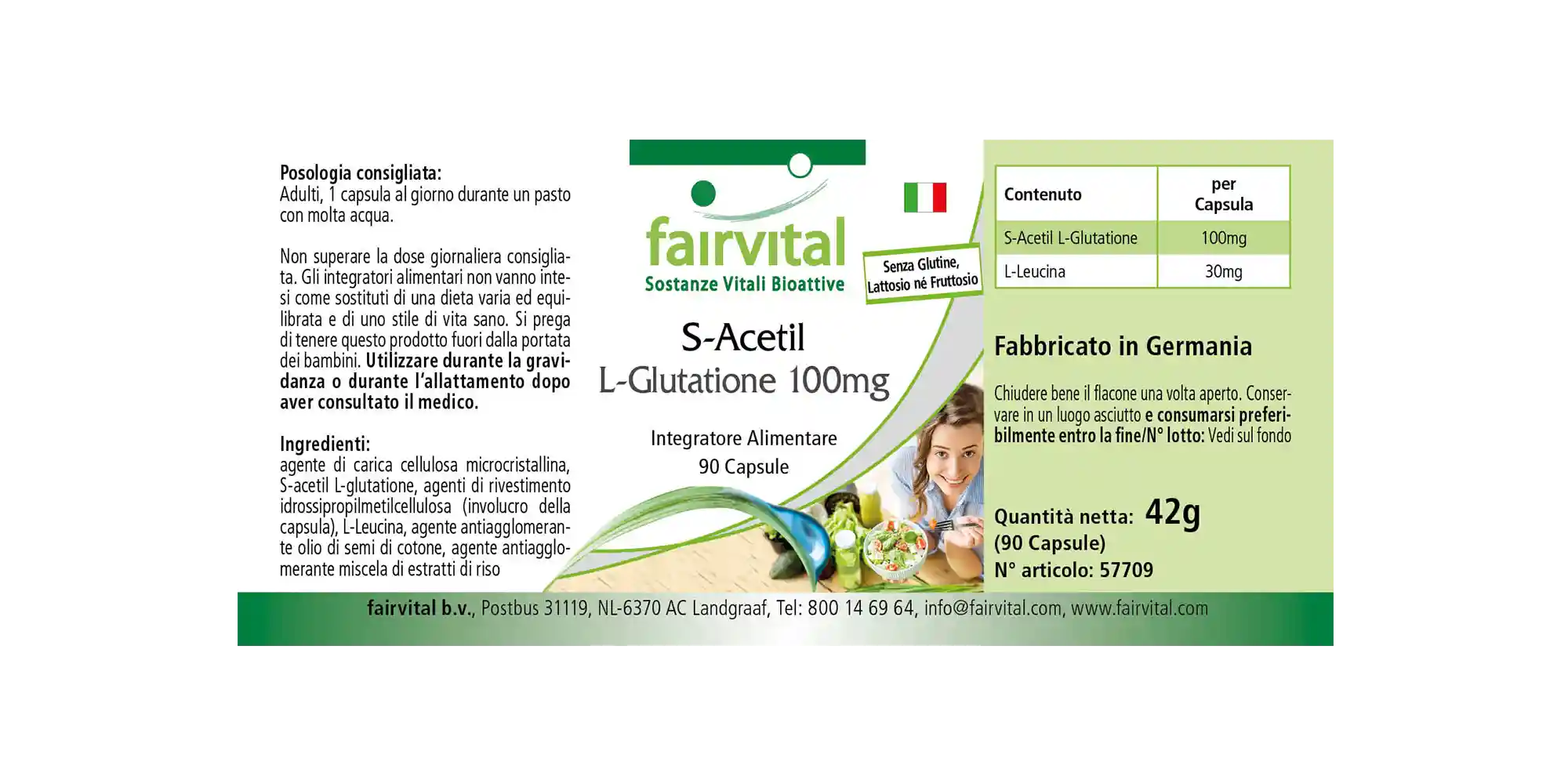 S-Acetyl L-Glutathion 100mg - 90 Kapseln - hohe Bioverfügbarkeit - Vegan | Fairvital