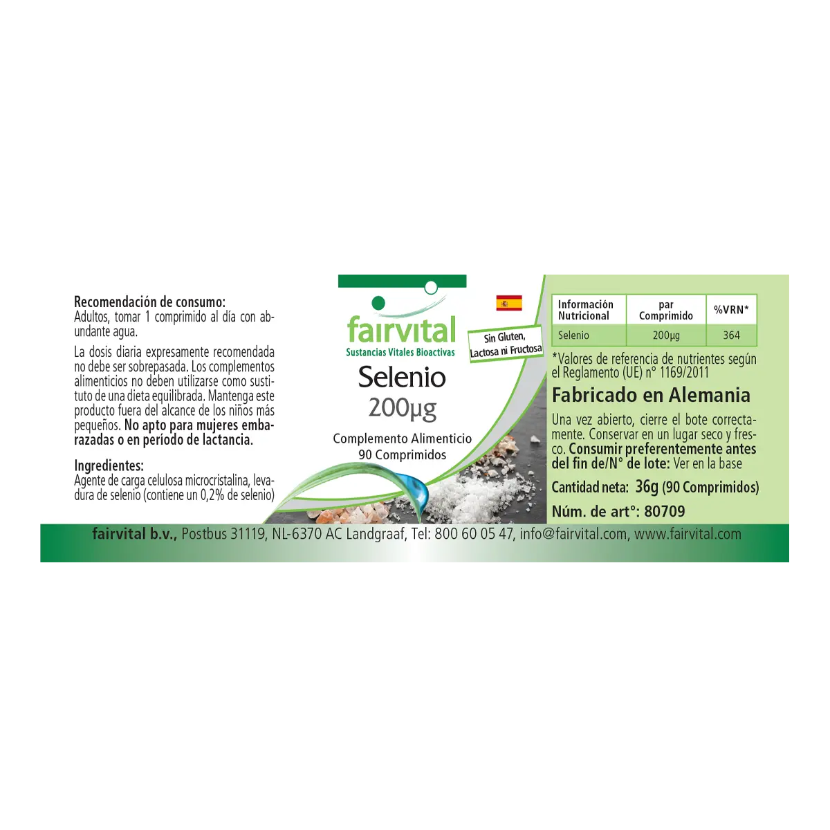 Selen 200µg - 90 Tabletten - für Schilddrüse, Immunsystem, Haare uvm. - Vegan | Fairvital