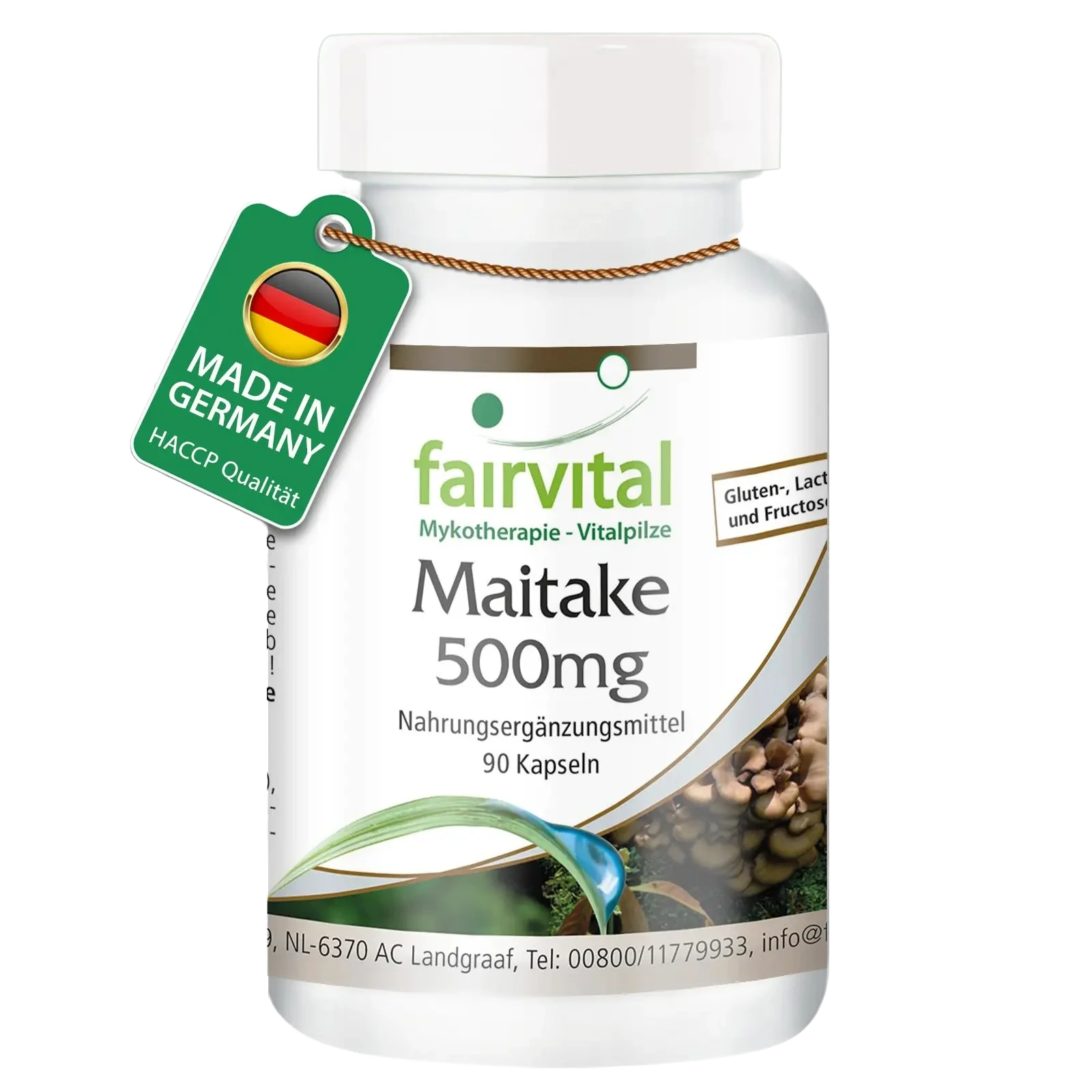 Maitake 500mg - 90 Kapseln - Grifola frondosa - Hochdosiert und Vegan | Fairvital