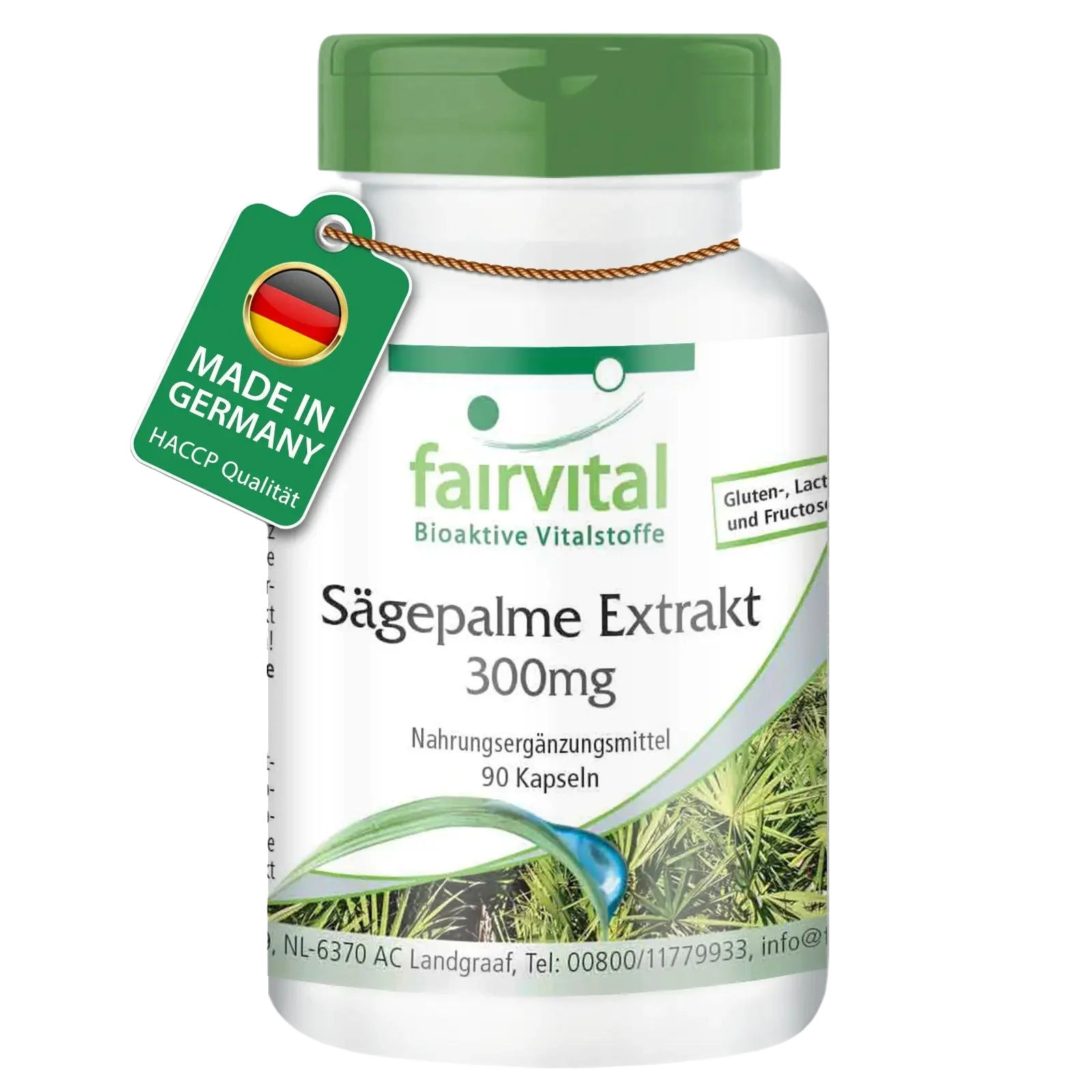 Sägepalme Extrakt 300mg - 90 Kapseln - mit Beta-Sitosterol - Hochdosiert und Vegan | Fairvital
