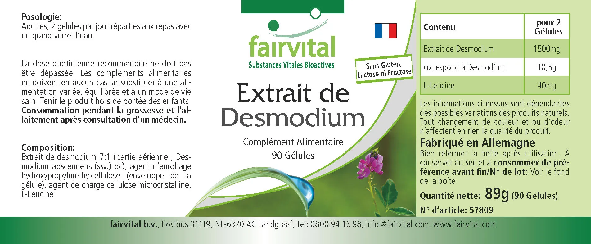 Desmodium Extrakt - 90 Kapseln - 7-fach konzentriert - Hochdosiert und Vegan | Fairvital