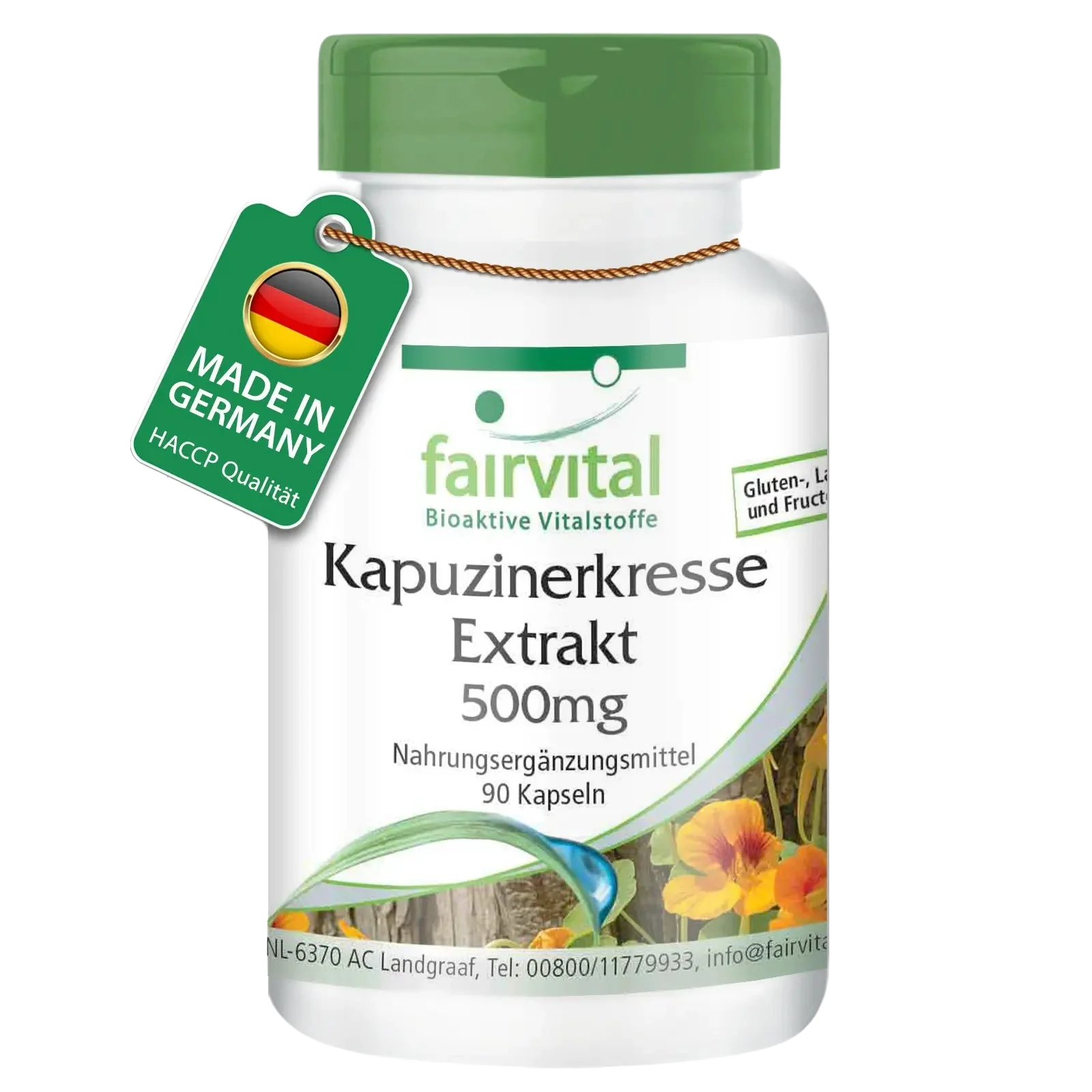 Kapuzinerkresse-Extrakt 500mg - 90 Kapseln - Tropaeolum majus - Vegan | Fairvital