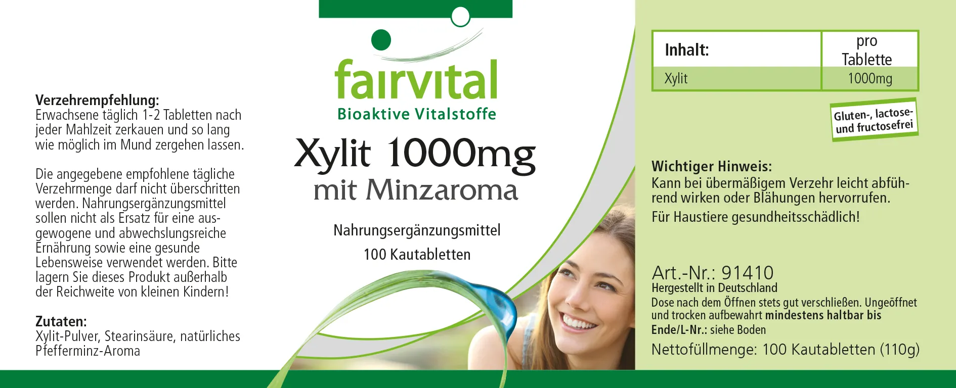 Xylit 1000mg mit Minzaroma