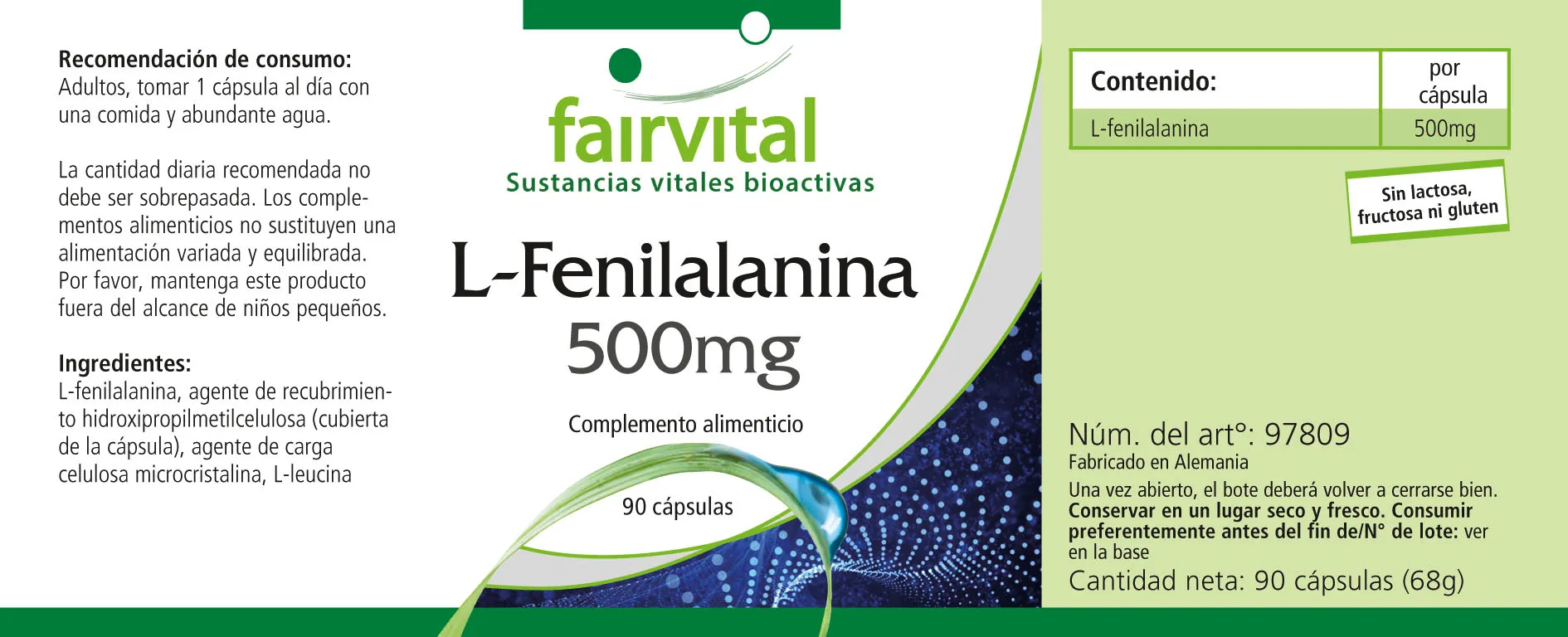 L-Phenylalanin 500mg-Hochdosiert- Vegan | Fairvital