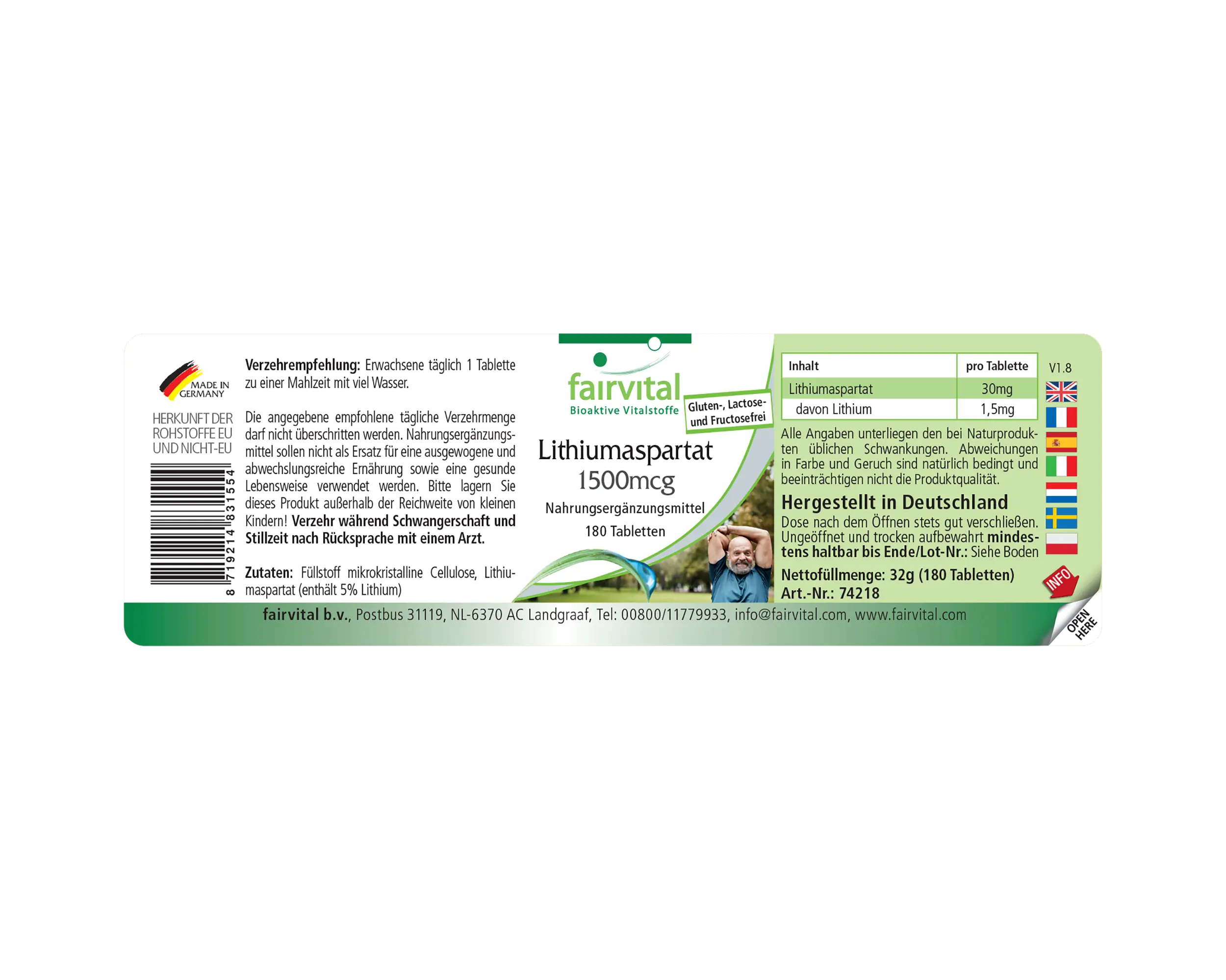 Lithiumaspartat 1500mcg - 180 Tabletten - Hochdosiert und Vegan | Fairvital
