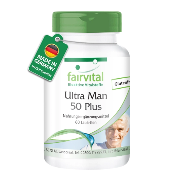 Ultra Man 50 Plus - 60 Tabletten - Multivitamin, Multimineral - für Immunsystem, Muskeln, Knochen uvm. | Fairvital