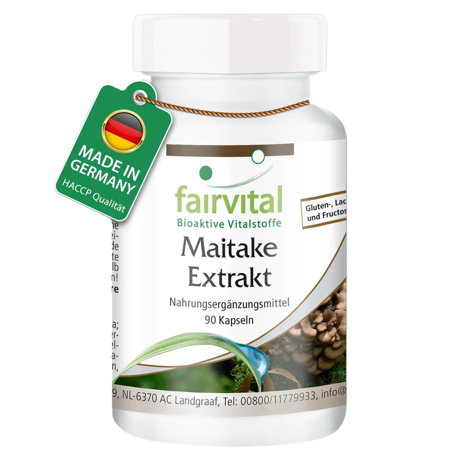 Maitake Extrakt - 90 Kapseln - Grifola frondosa - 30% Polysaccharide - Hochdosiert und Vegan | Fairvital