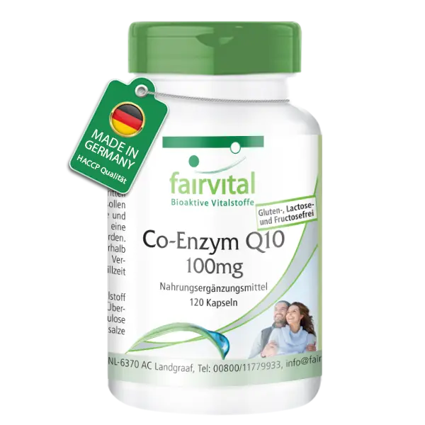 Co-Enzym Q10 100mg - 120 Kapseln - CoQ10 Ubiquinon Kapseln - Hochdosiert und Vegan | Fairvital
