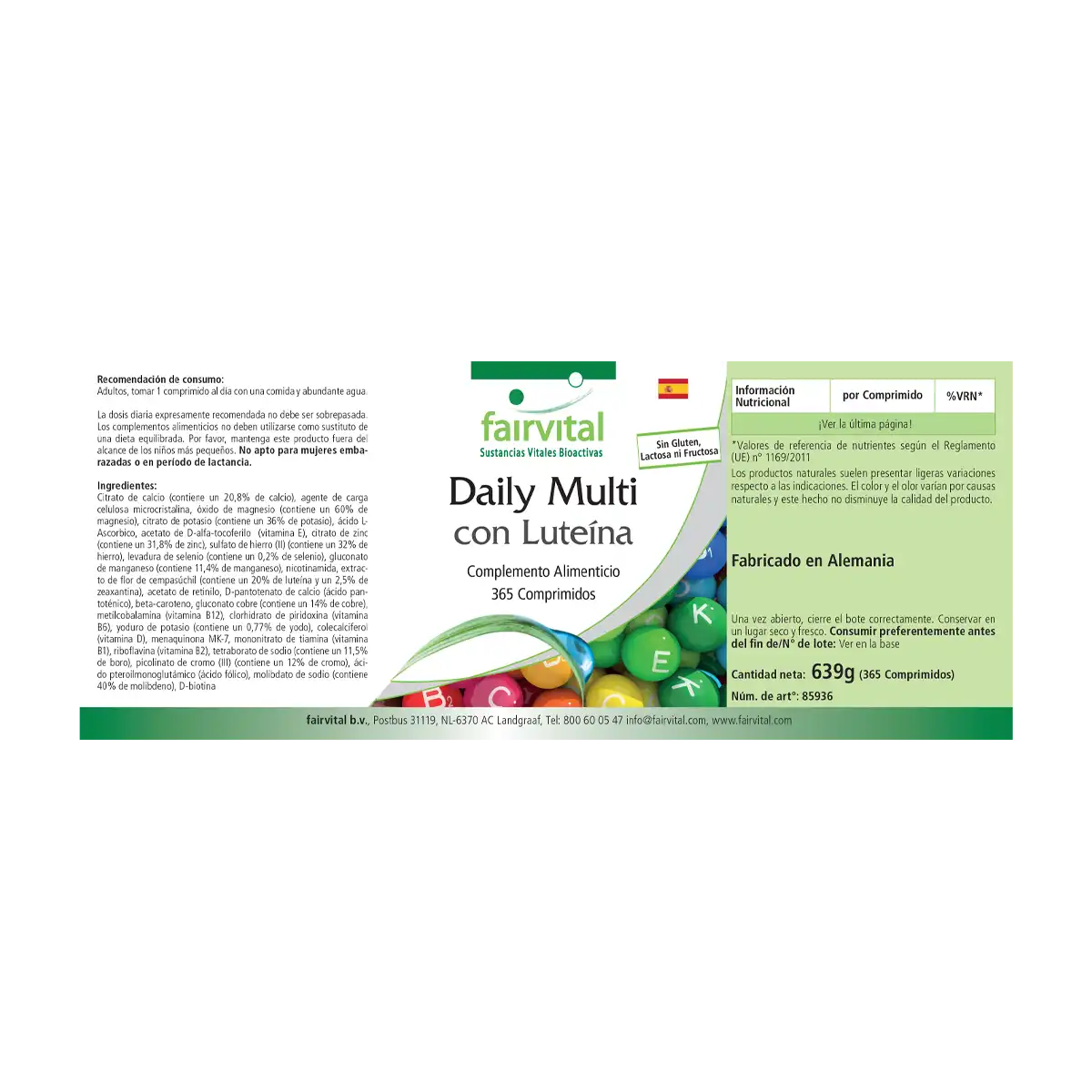 Daily Multi mit Lutein - 365 Tabletten - für Immunsystem, Energie & Stoffwechsel | Fairvital