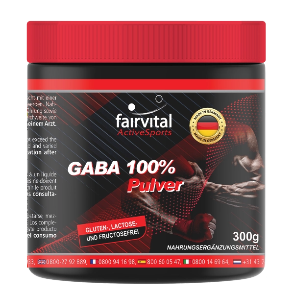 GABA 300g Pulver - 100% reine Gamma-Aminobuttersäure - Vegan | Fairvital