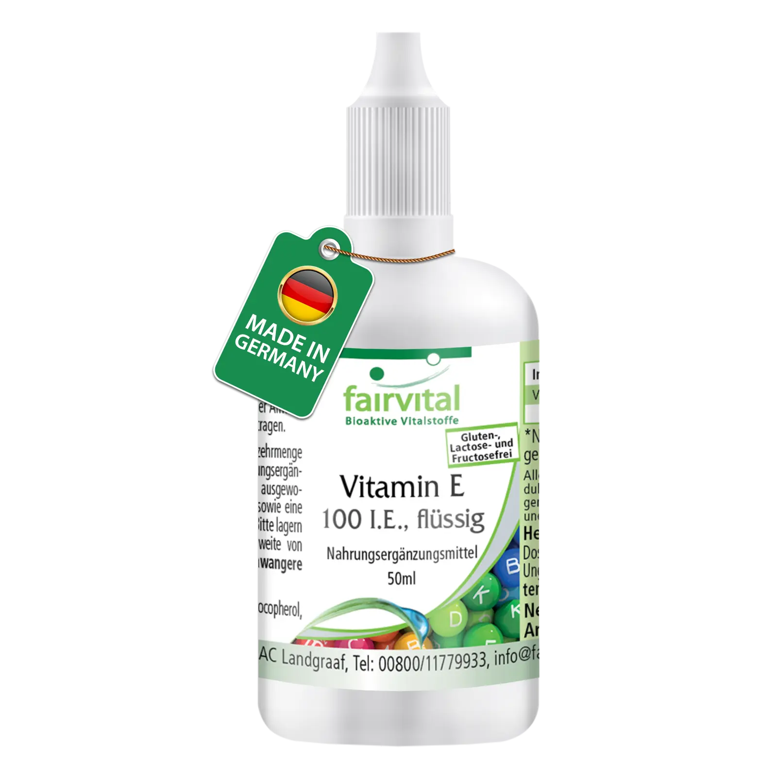 Vitamin E-Öl  100 I.E. - 50ml - für Zellschutz - Vegan | Fairvital