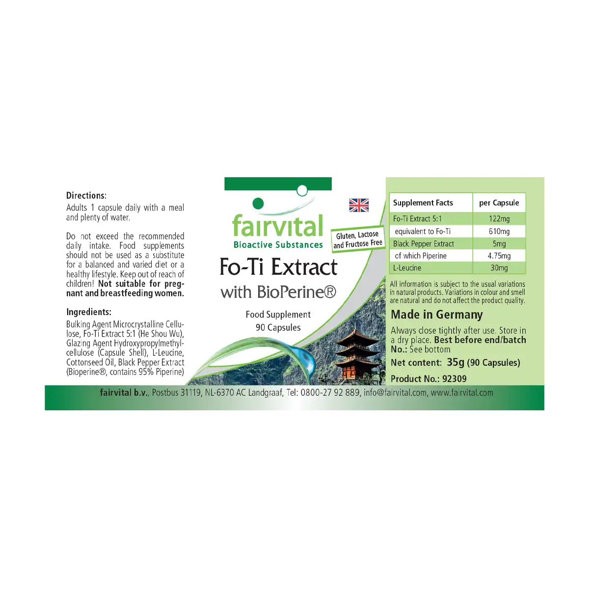 Fo-Ti Extrakt - 90 Kapseln - He Shou Wu - Hochdosiert und Vegan | Fairvital