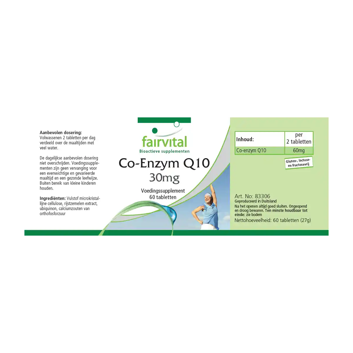 Co-Enzym Q10 30mg  - 60 Tabletten - CoQ10 Ubiquinon Kapseln - Hochdosiert und Vegan | Fairvital