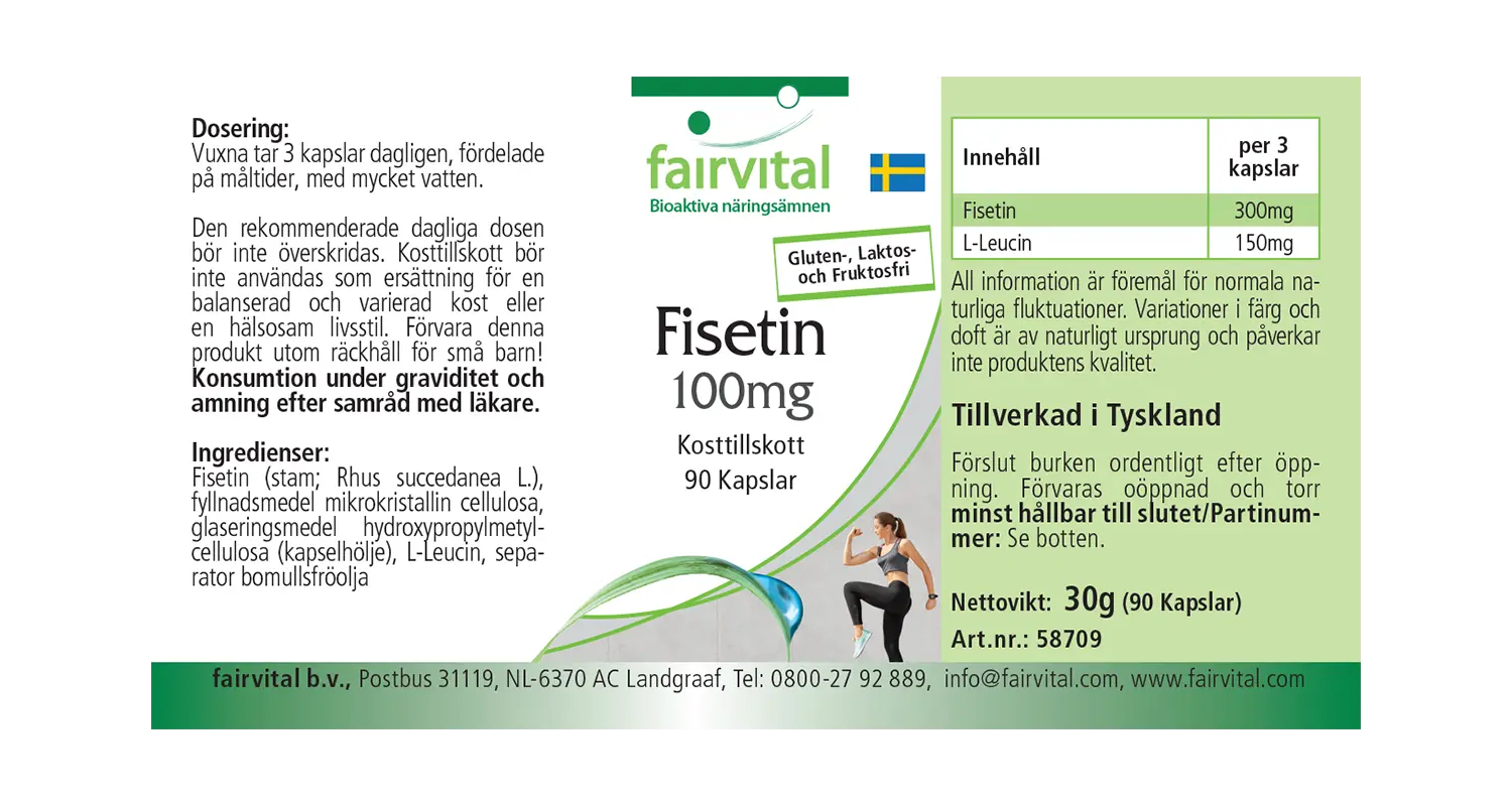 Fisetin 100mg - 90 Kapseln - aus japanischem Wachsbaum - Hochdosiert und Vegan | Fairvital Fisetin 100mg - 90 Kapseln - aus japanischem Wachsbaum - Hochdosiert und Vegan | Fairvital
