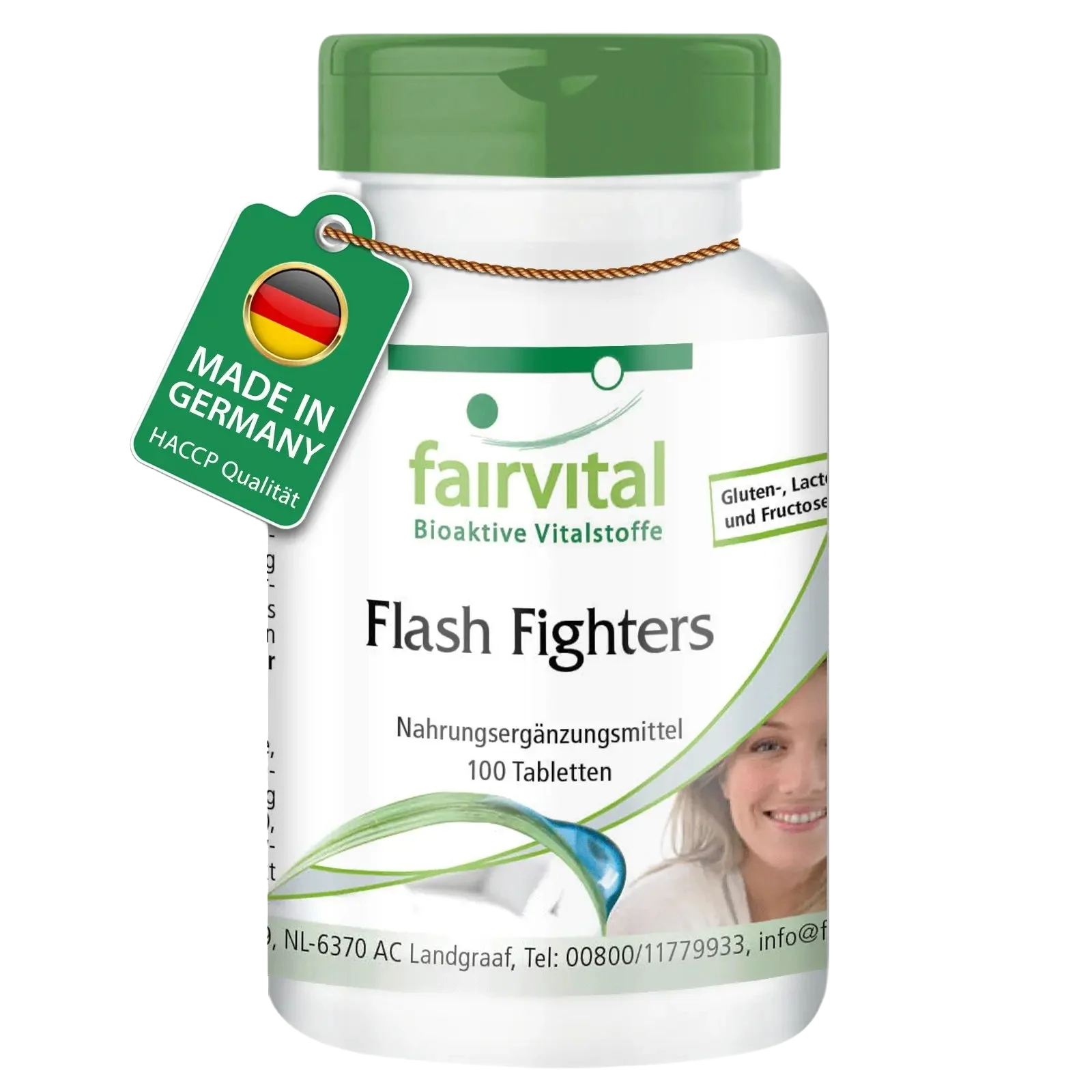 Flash Fighters - 100 Tabletten - mit Isoflavonen, Dong Quai, Mönchspfeffer u.v.m. - Vegan | Fairvital