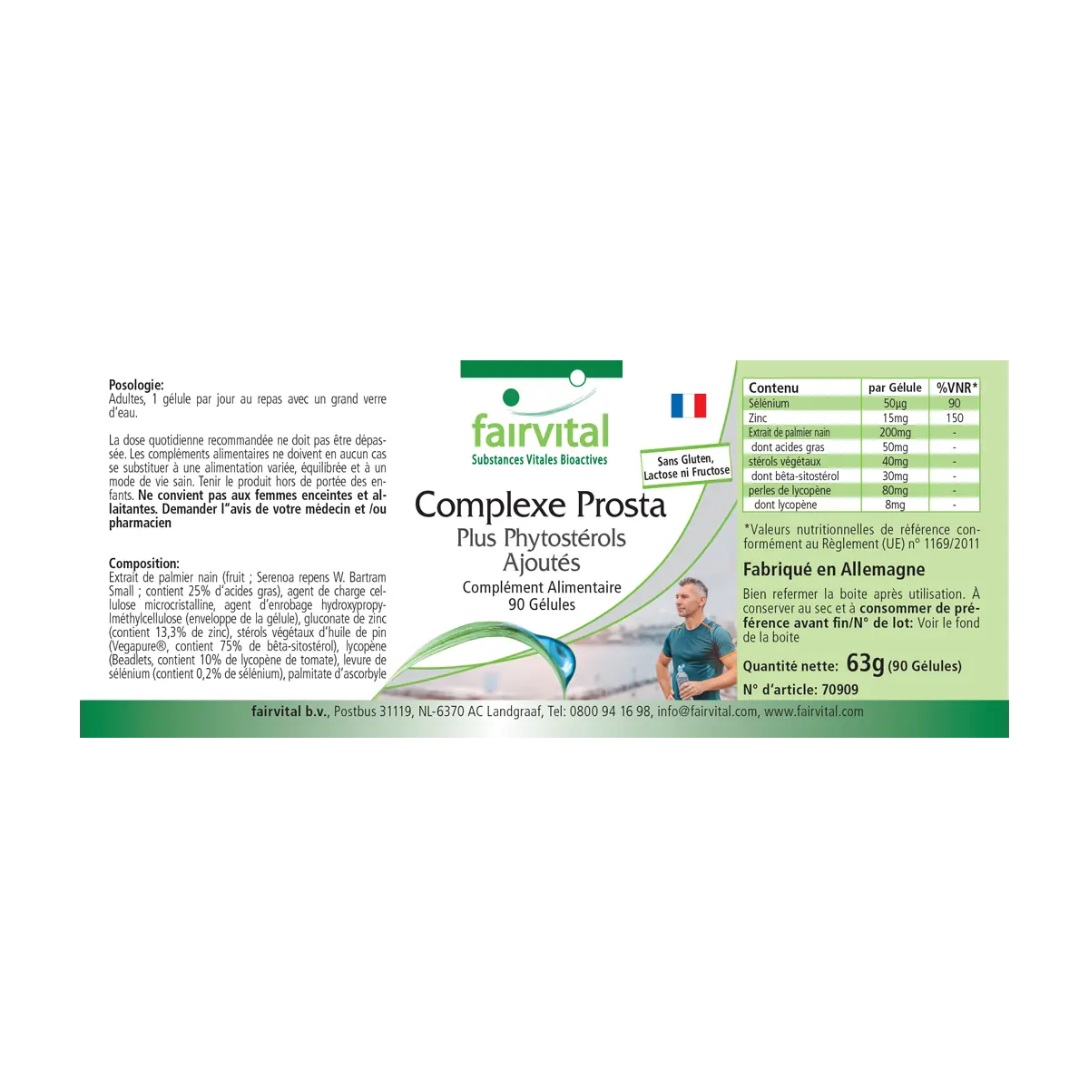 Prosta Komplex + zugesetzte Pflanzensterole - 90 Kapseln - mit Zink, Selen - für Immunsystem, Zellteilung uvm. | Fairvital