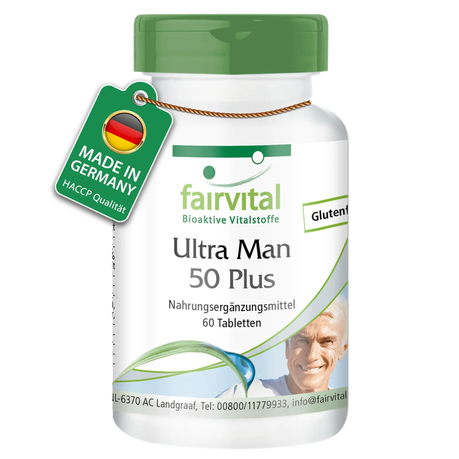 Ultra Man 50 Plus - 60 Tabletten - Multivitamin, Multimineral - für Immunsystem, Muskeln, Knochen uvm. | Fairvital
