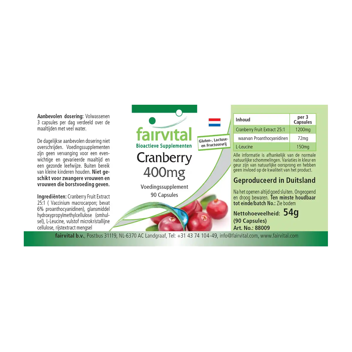 Cranberry 400mg - 90 Kapseln - Hochdosiert und Vegan | Fairvital