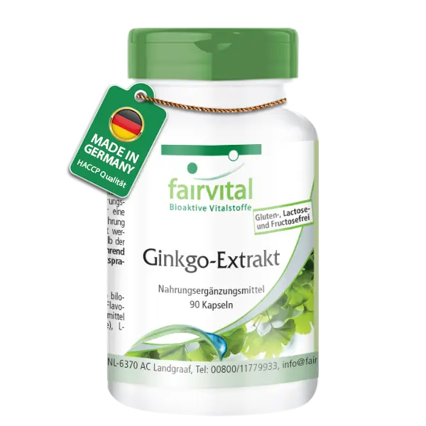 Ginkgo Extrakt- 90 Kapseln- Hochdosiert und Vegan | Fairvital Ginkgo Extrakt- 90 Kapseln- Hochdosiert und Vegan | Fairvital