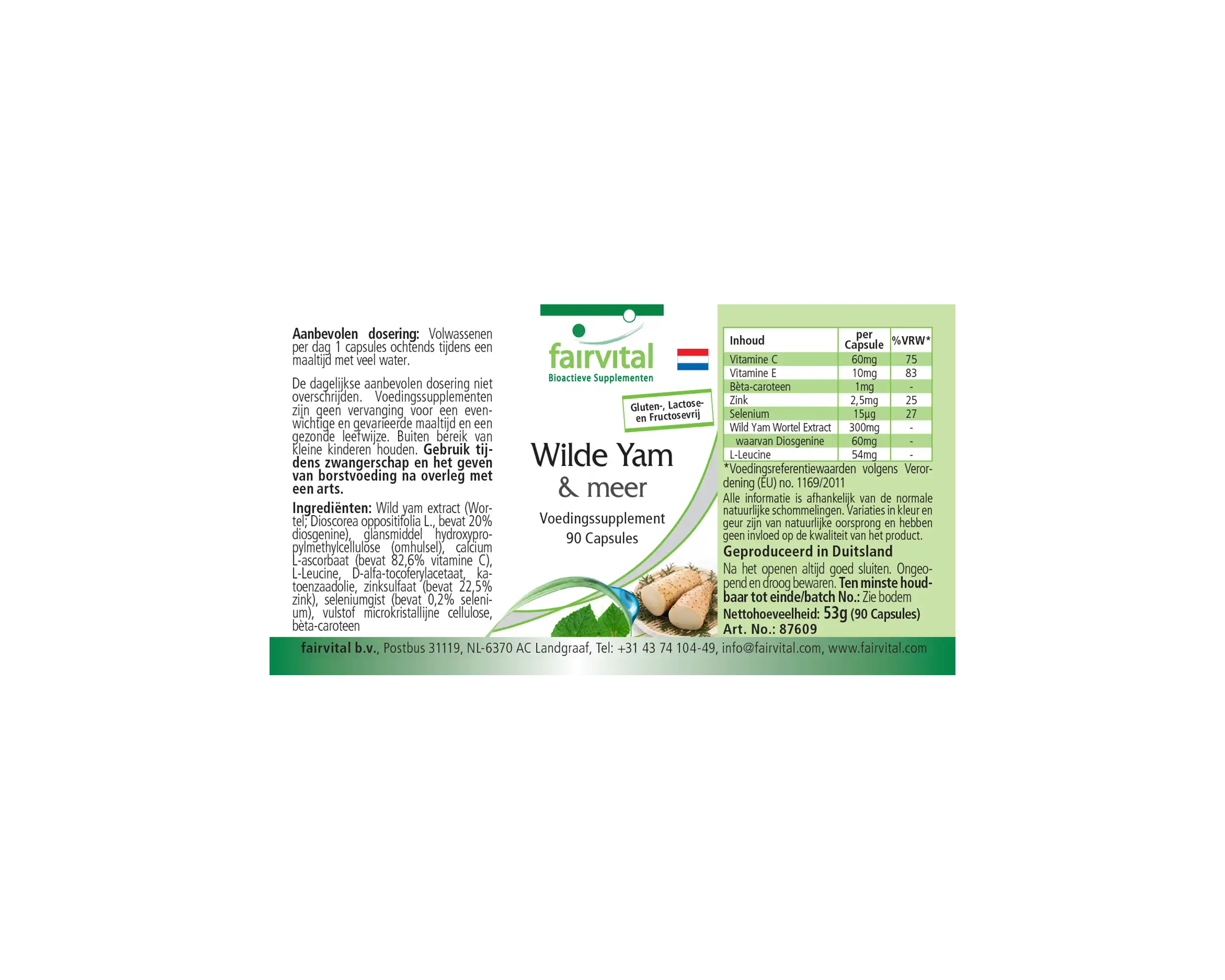 Wild Yams Plus - mit Zink, Vitamin C, Selen uvm. - für Immunsystem, Zellschutz uvm. - Vegan | Fairvital