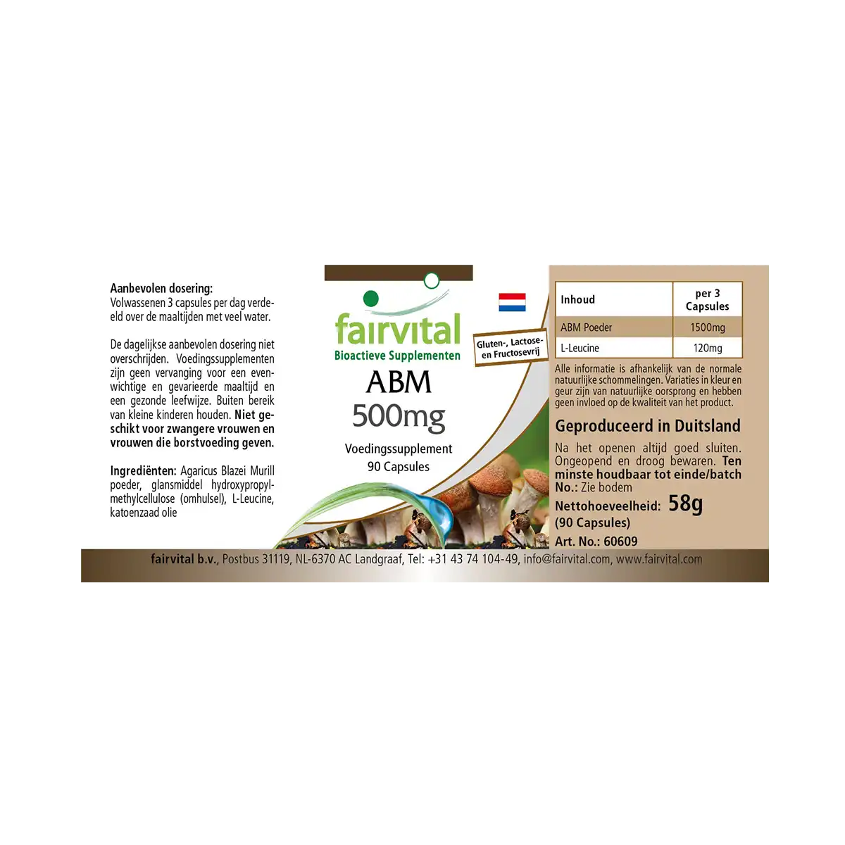 ABM (Agaricus blazei Murill) 500mg - 90 Kapseln - Hochdosiert und Vegan | Fairvital