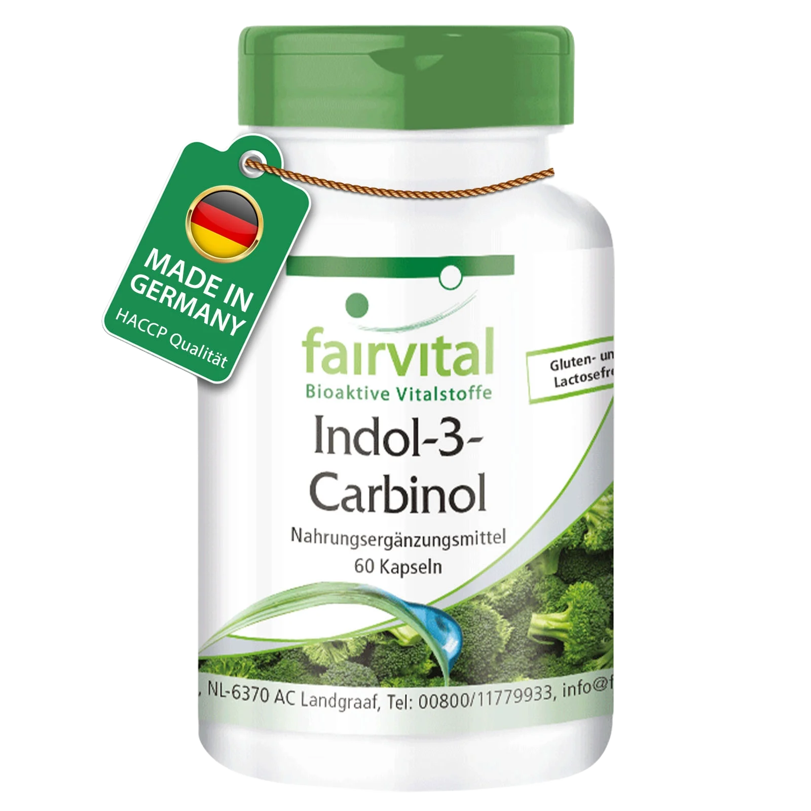 Indol-3-Carbinol - 60 Kapseln - I3C Kapseln mit Brokkoli-Pulver - Hochdosiert und Vegan | Fairvital