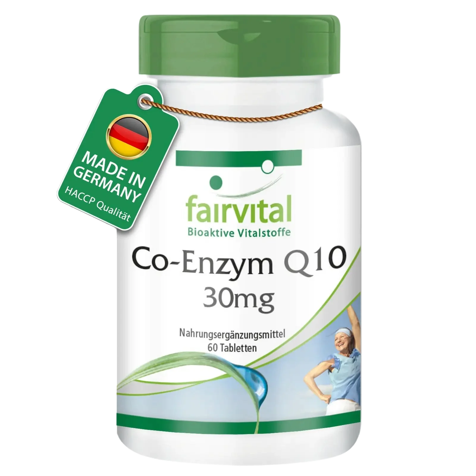 Co-Enzym Q10 30mg - 60 Tabletten - CoQ10 Ubiquinon Kapseln - Hochdosiert und Vegan | Fairvital Co-Enzym Q10 30mg - 60 Tabletten - CoQ10 Ubiquinon Kapseln - Hochdosiert und Vegan | Fairvital
