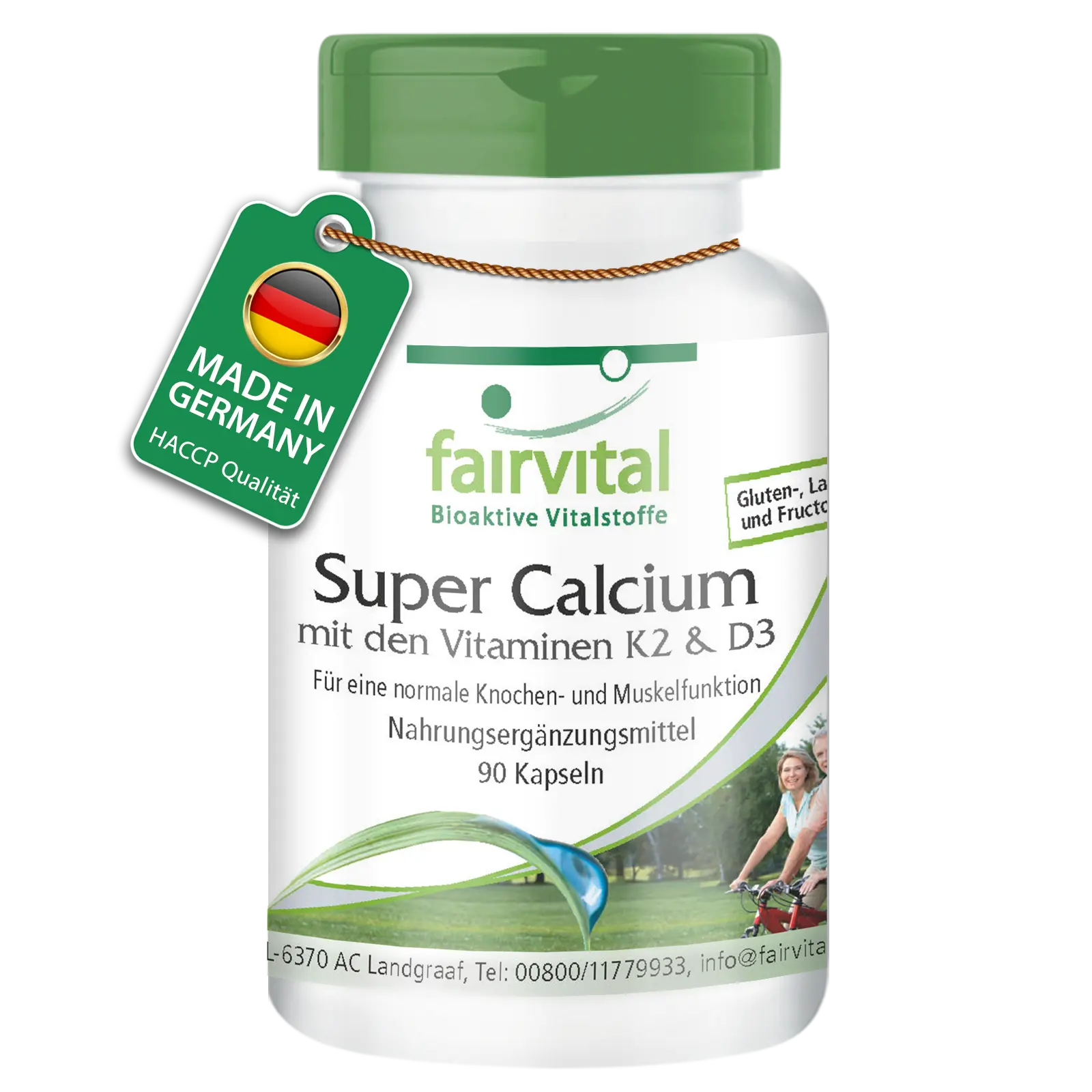 Super Calcium mit den Vitaminen K2 & D3 - 90 Kapseln - für Knochen, Zähne, Muskeln uvm. - Vegan | Fairvital