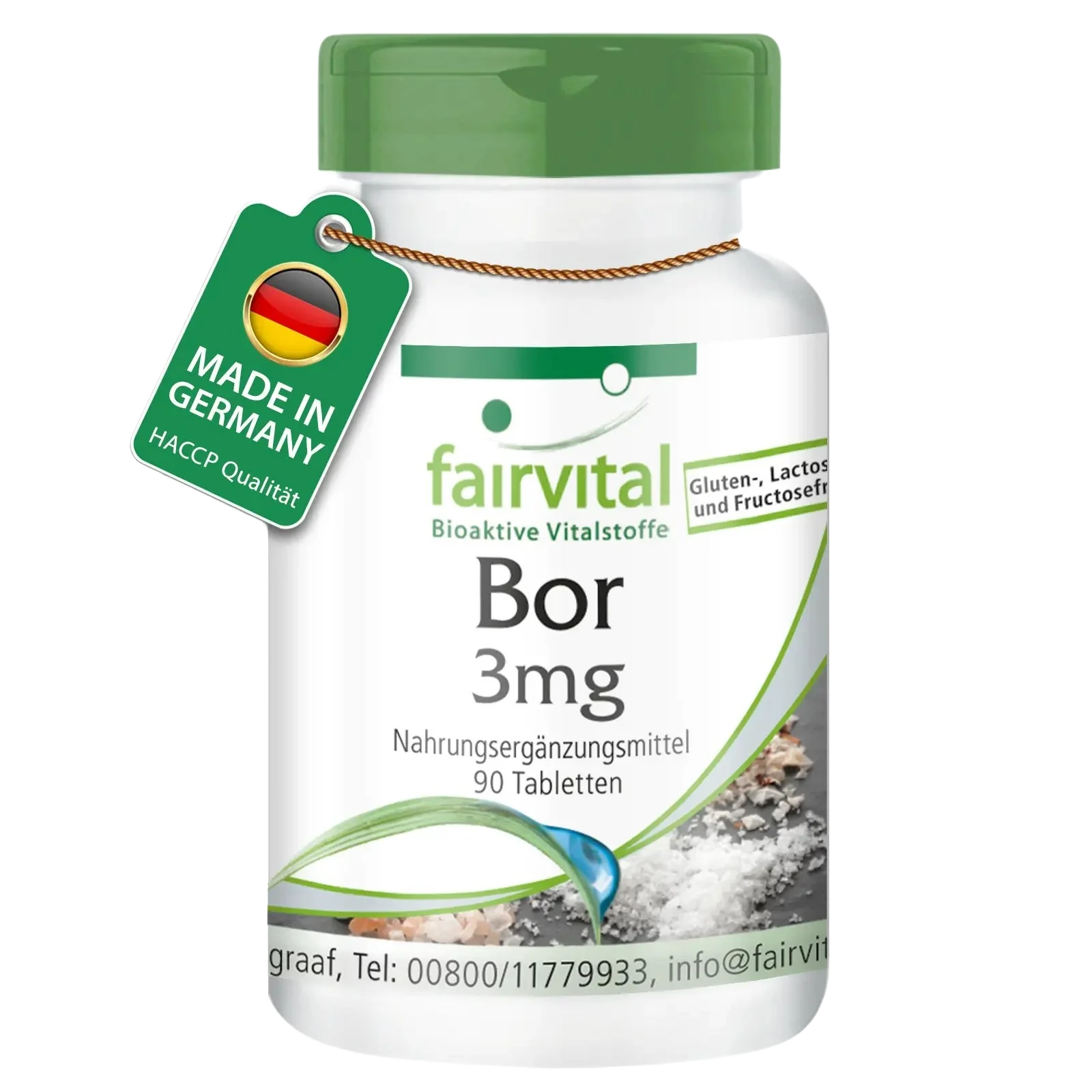 Bor 3mg - 90 Tabletten - Spurenelement aus Natriumtetraborat - Vegan | Fairvital