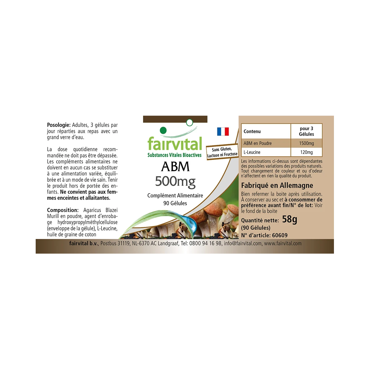 ABM (Agaricus blazei Murill) 500mg - 90 Kapseln - Hochdosiert und Vegan | Fairvital