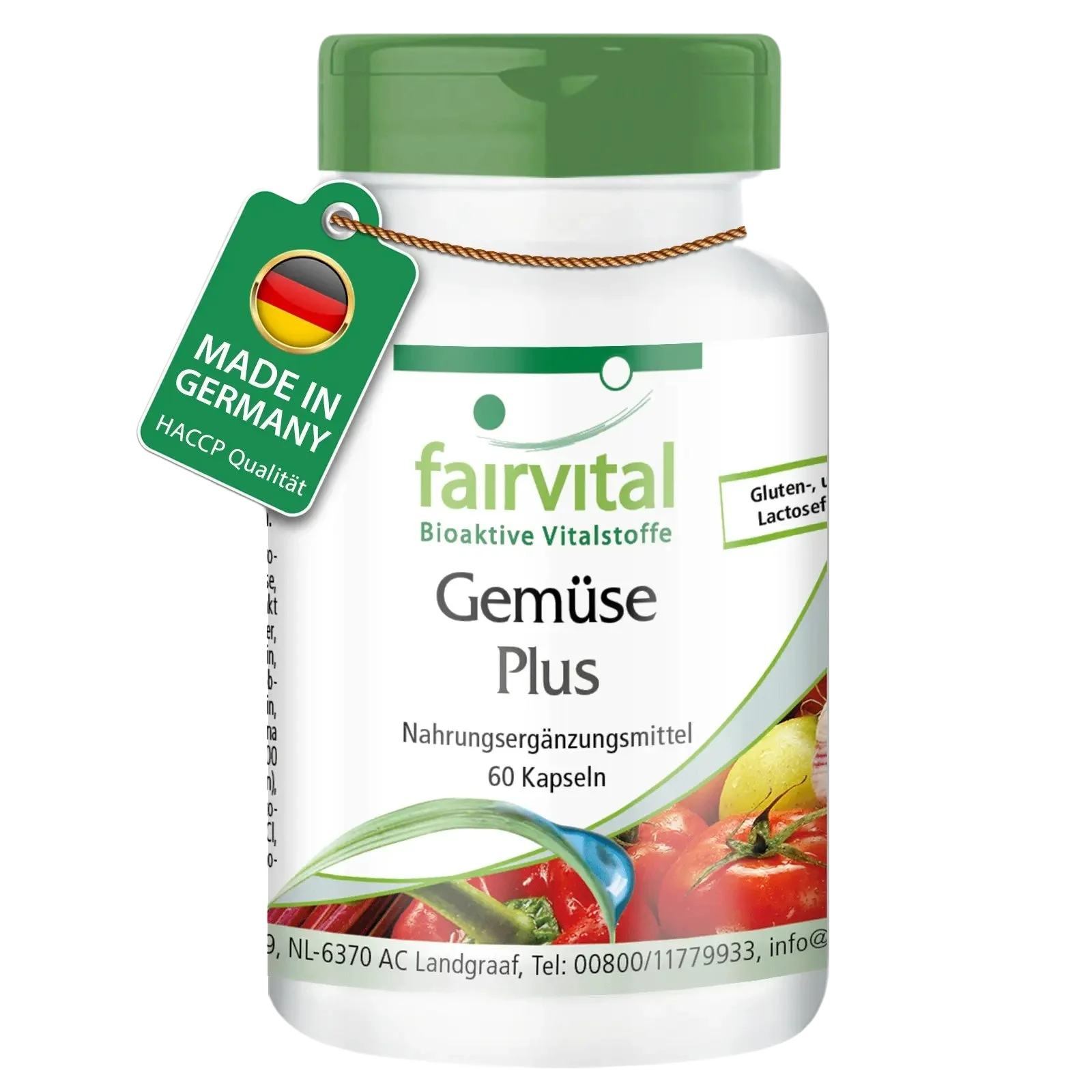 Gemüse Plus - 60 Kapseln - mit Cholin Zink uvm.- für Leberfunktion, Fettstoffwechsel, Immunsystem uvm. | Fairvital
