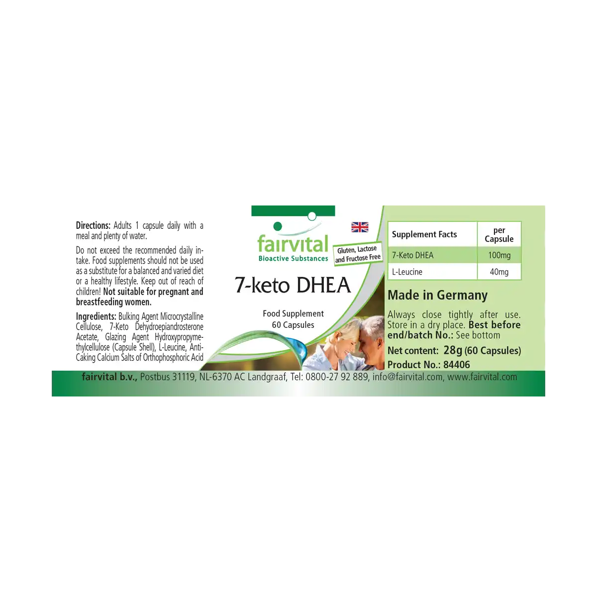 7-Keto DHEA - Hochdosiert und Vegan - 60 Kapseln | Fairvital
