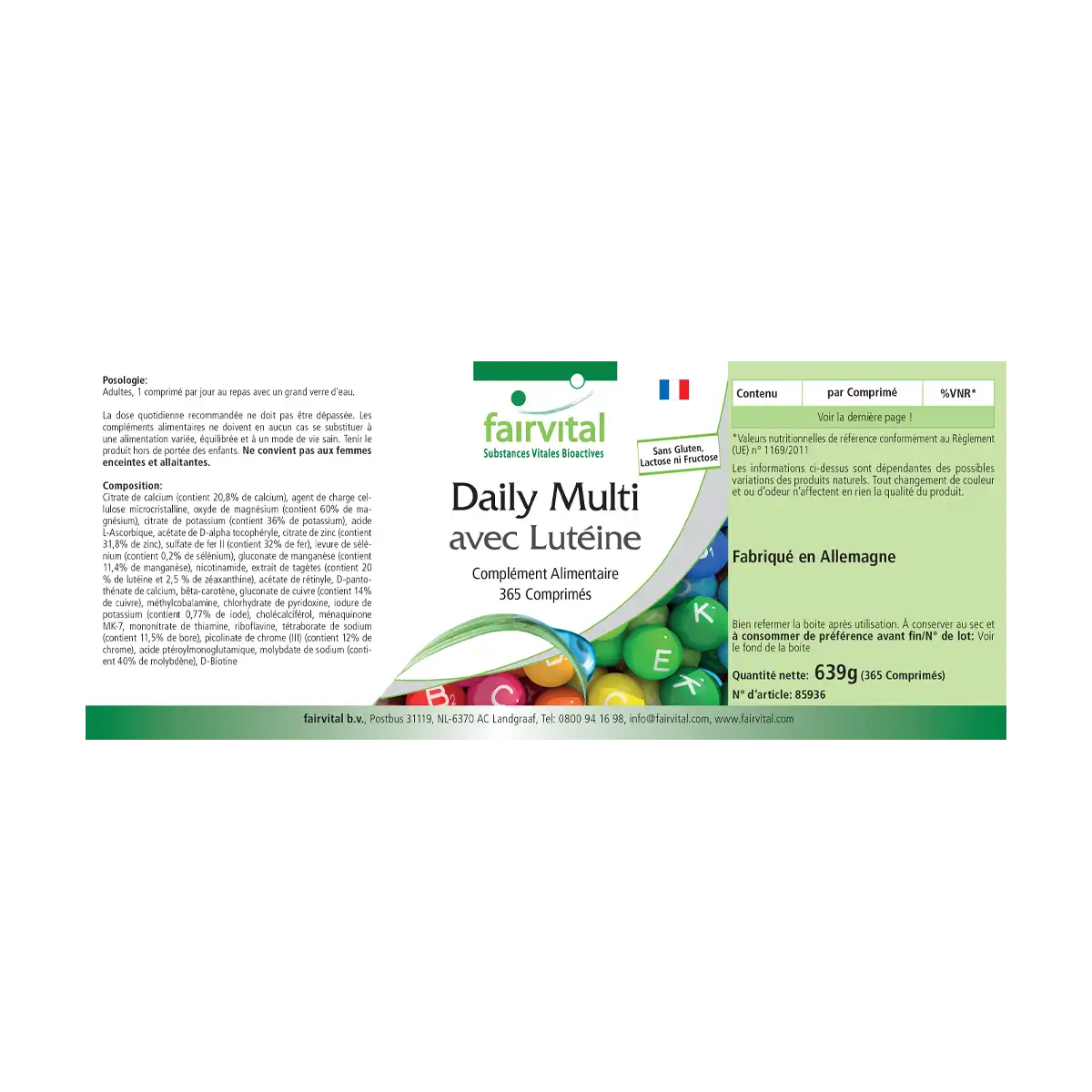 Daily Multi mit Lutein - 365 Tabletten - für Immunsystem, Energie & Stoffwechsel | Fairvital