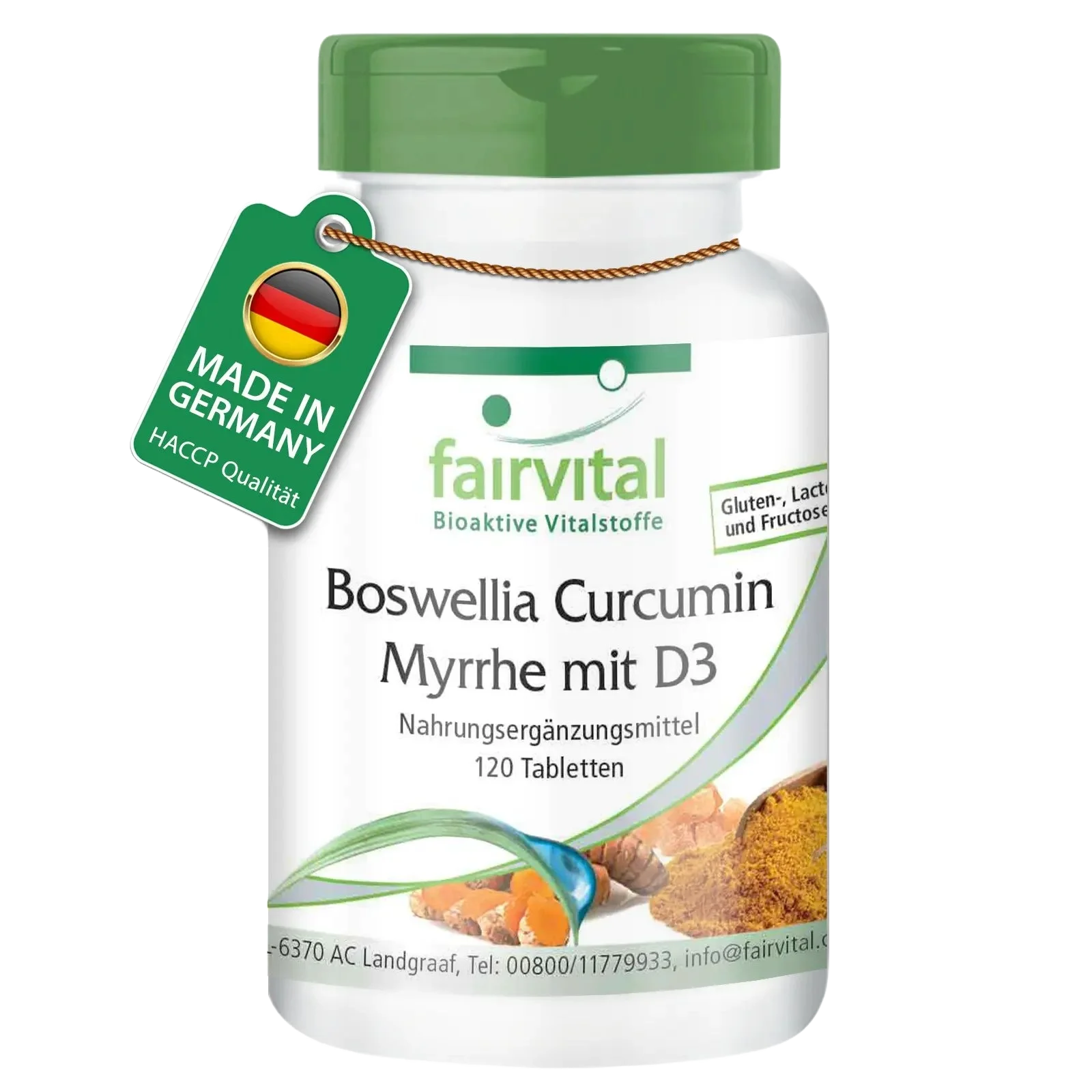 Boswellia Curcumin Myrrhe mit D3 - 120 Tabletten - mit Vitamin D3 - für Knochen, Immunsystem uvm. | Fairvital Boswellia Curcumin Myrrhe mit D3 - 120 Tabletten - mit Vitamin D3 - für Knochen, Immunsystem uvm. | Fairvital