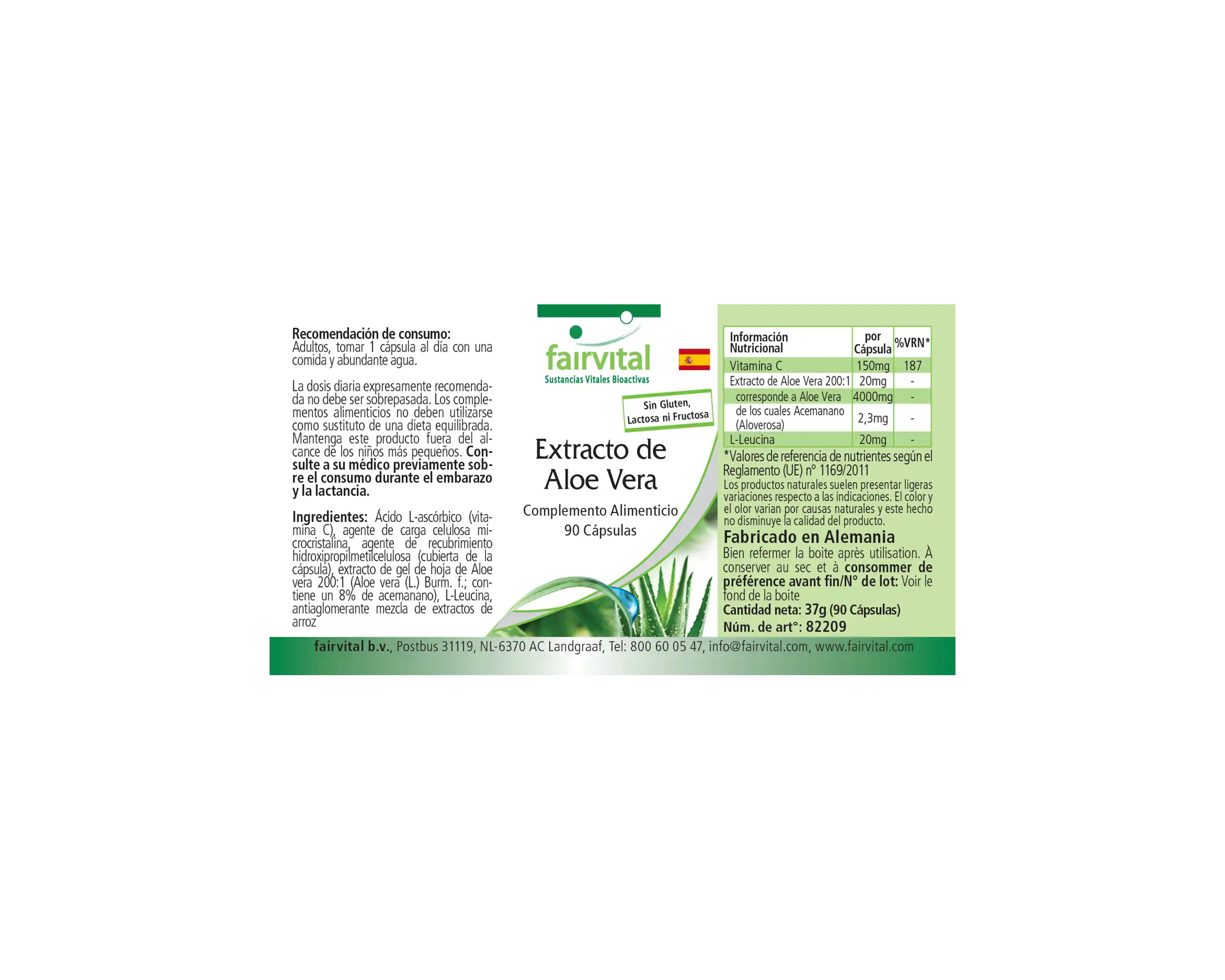 Aloe Vera Extrakt mit Vitamin C fürs Immunsystem - Hochdosiert und Vegan | Fairvital