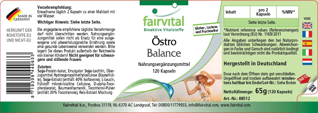 Östro Balance - 120 Kapseln - mit Vitamin E - für Zellschutz uvm. - Vegan | Fairvital