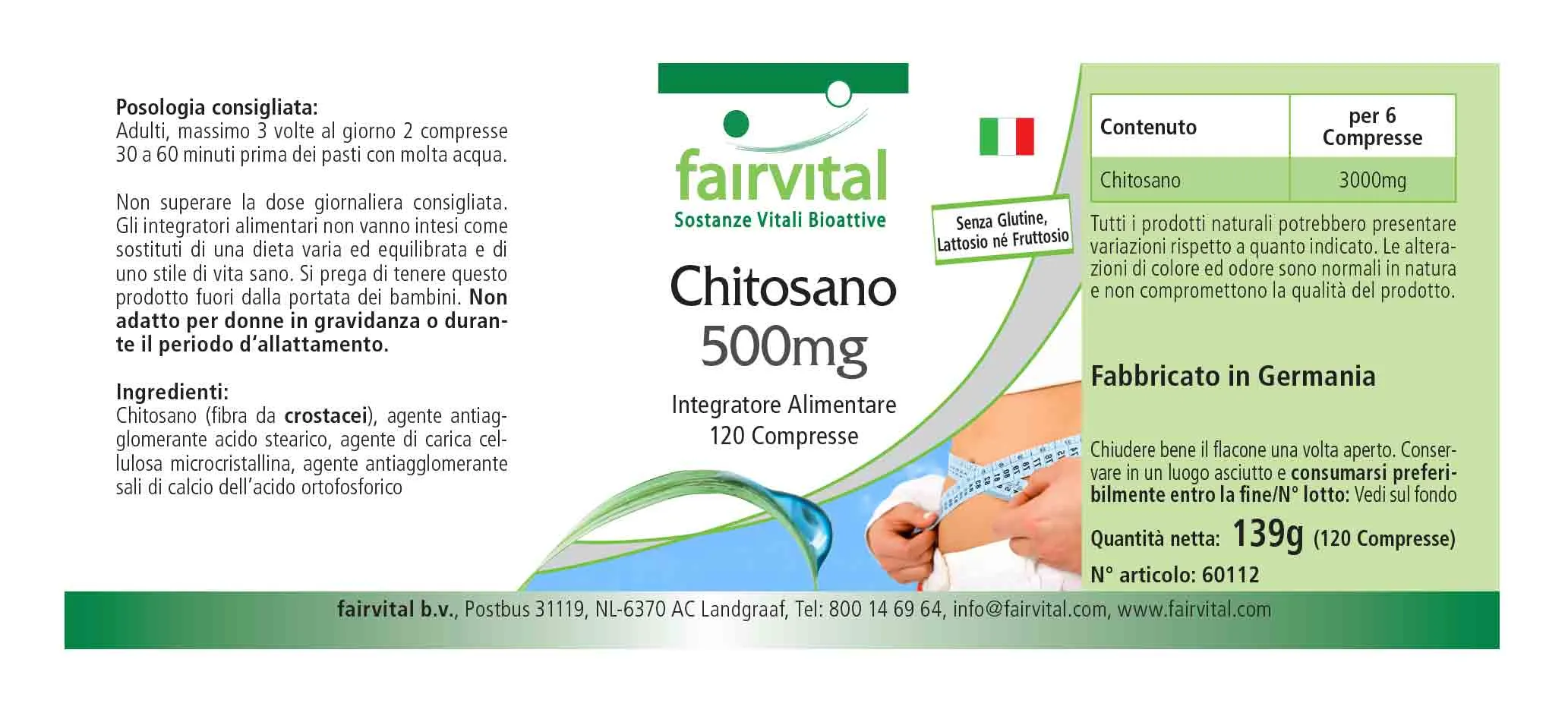 Chitosan 500mg - 120 Tabletten - 3000mg pro Tagesdosis - natürlicher Ballaststoff - Hochdosiert | Fairvital Chitosan 500mg - 120 Tabletten - 3000mg pro Tagesdosis - natürlicher Ballaststoff - Hochdosiert | Fairvital