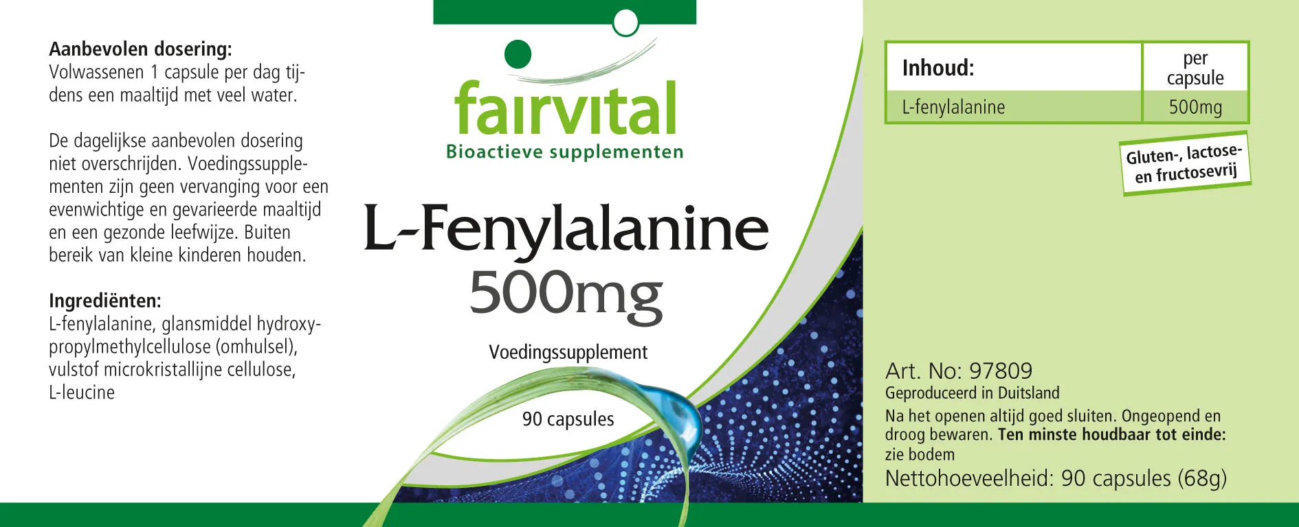 L-Phenylalanin 500mg-Hochdosiert- Vegan | Fairvital