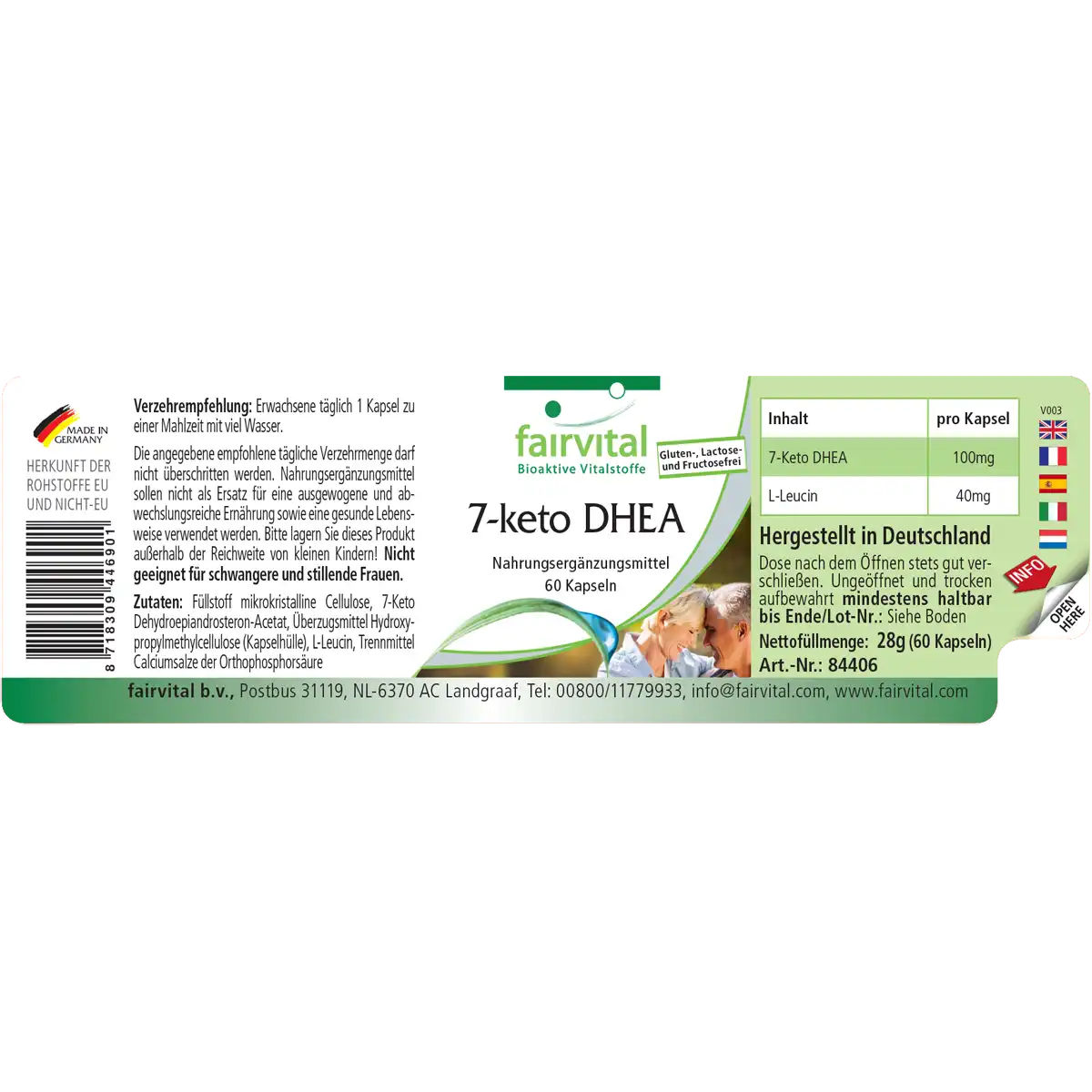 7-Keto DHEA - Hochdosiert und Vegan - 60 Kapseln | Fairvital