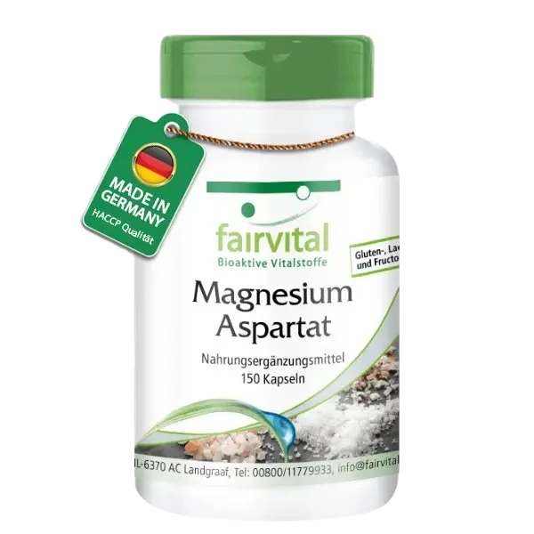 Magnesiumaspartat - 150 Kapseln - für Muskeln, Knochen, Elektrolytgleichgwicht uvm. | Fairvital