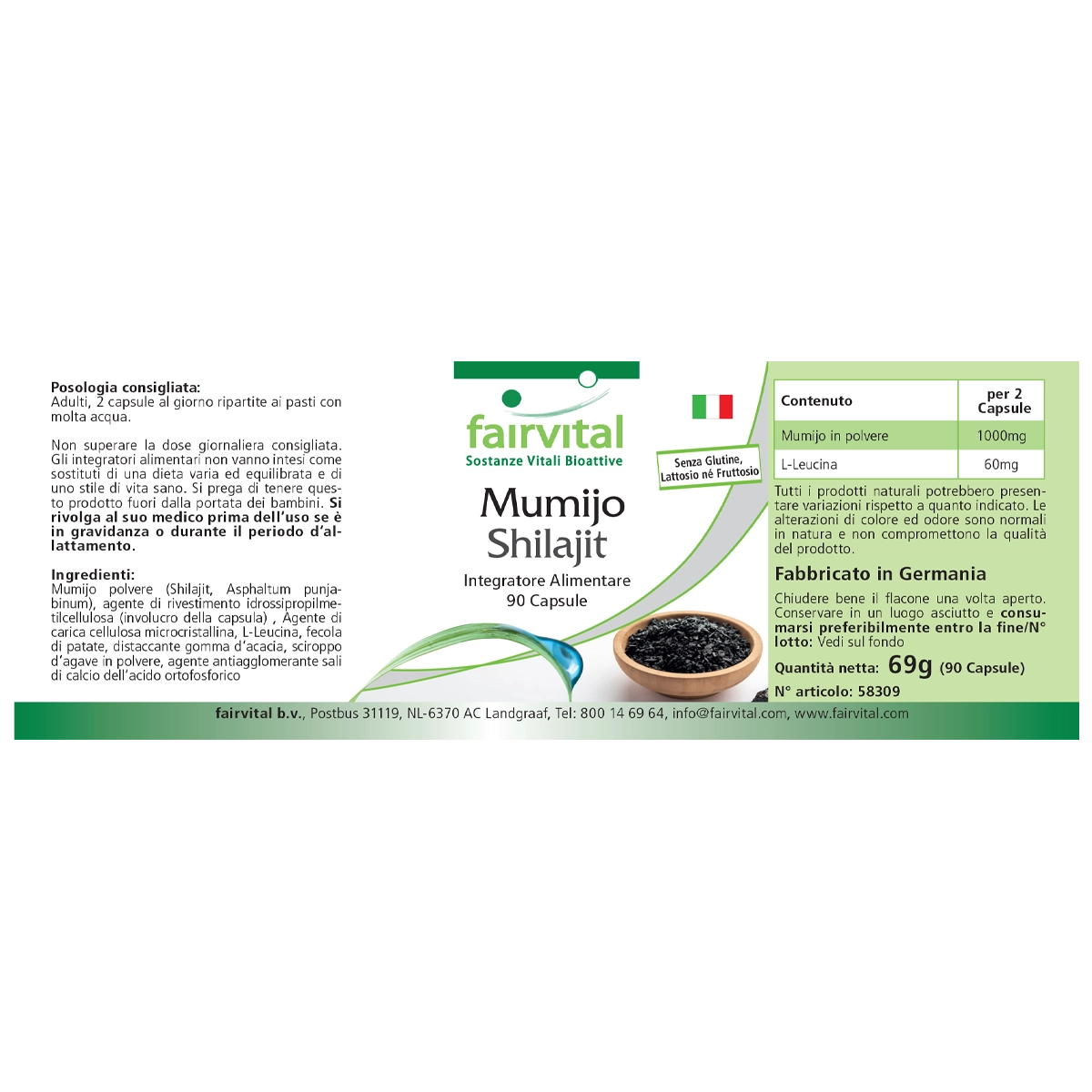 Mumijo Shilajit - 90 Kapseln - Himalaya Shilajit - Fulvin- & Huminsäure - Hochdosiert und Vegan | Fairvital