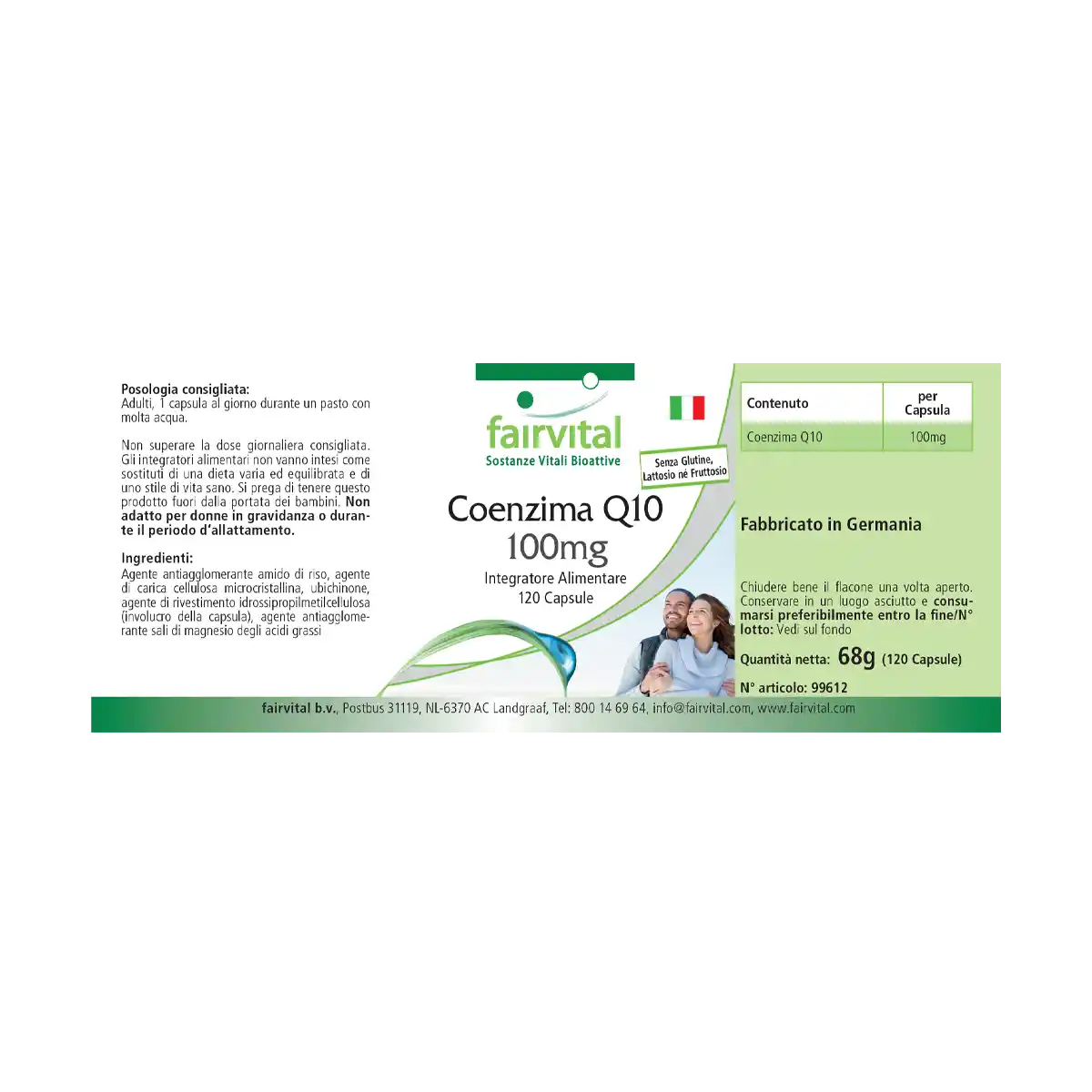 Co-Enzym Q10 100mg - 120 Kapseln - CoQ10 Ubiquinon Kapseln - Hochdosiert und Vegan | Fairvital