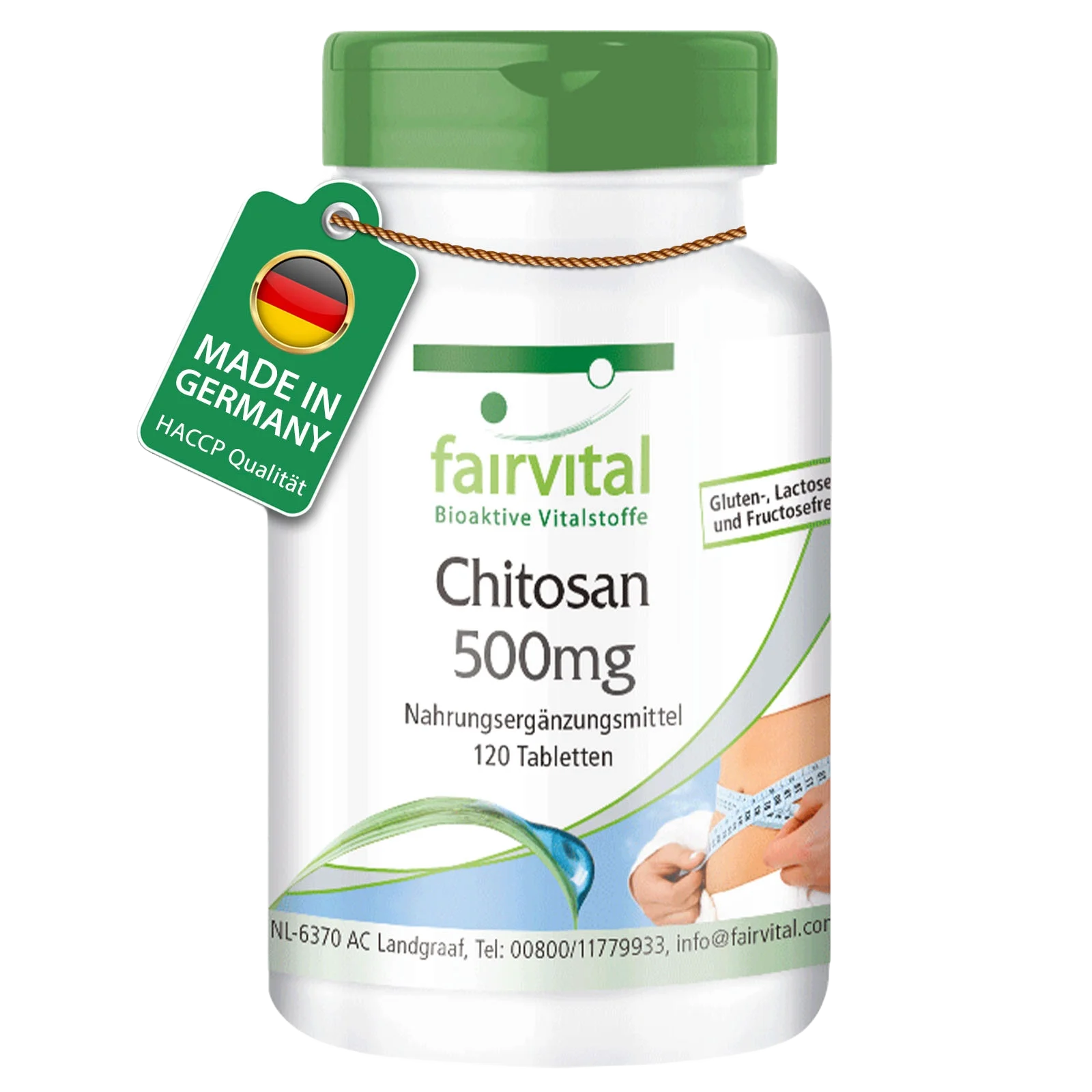Chitosan 500mg - 120 Tabletten - 3000mg pro Tagesdosis - natürlicher Ballaststoff - Hochdosiert | Fairvital