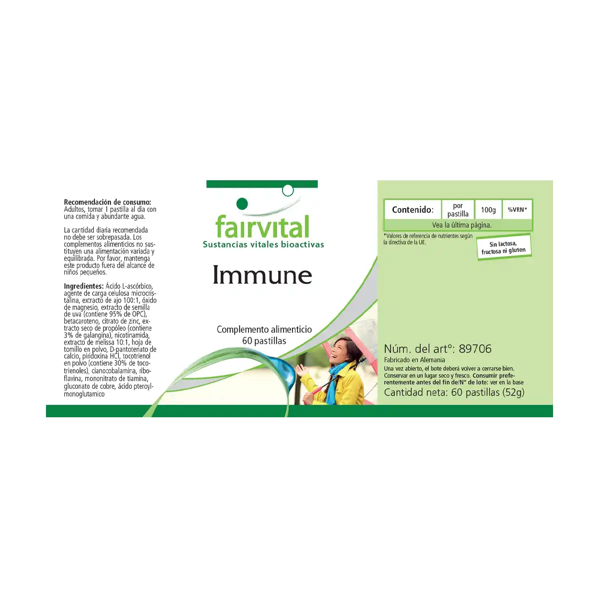 Immune - 60 Tabletten - mit Vitamin B12, Vitamin C, Zink, Kupfer uvm. - für Immunsystem, gegen Erschöpfung | Fairvital